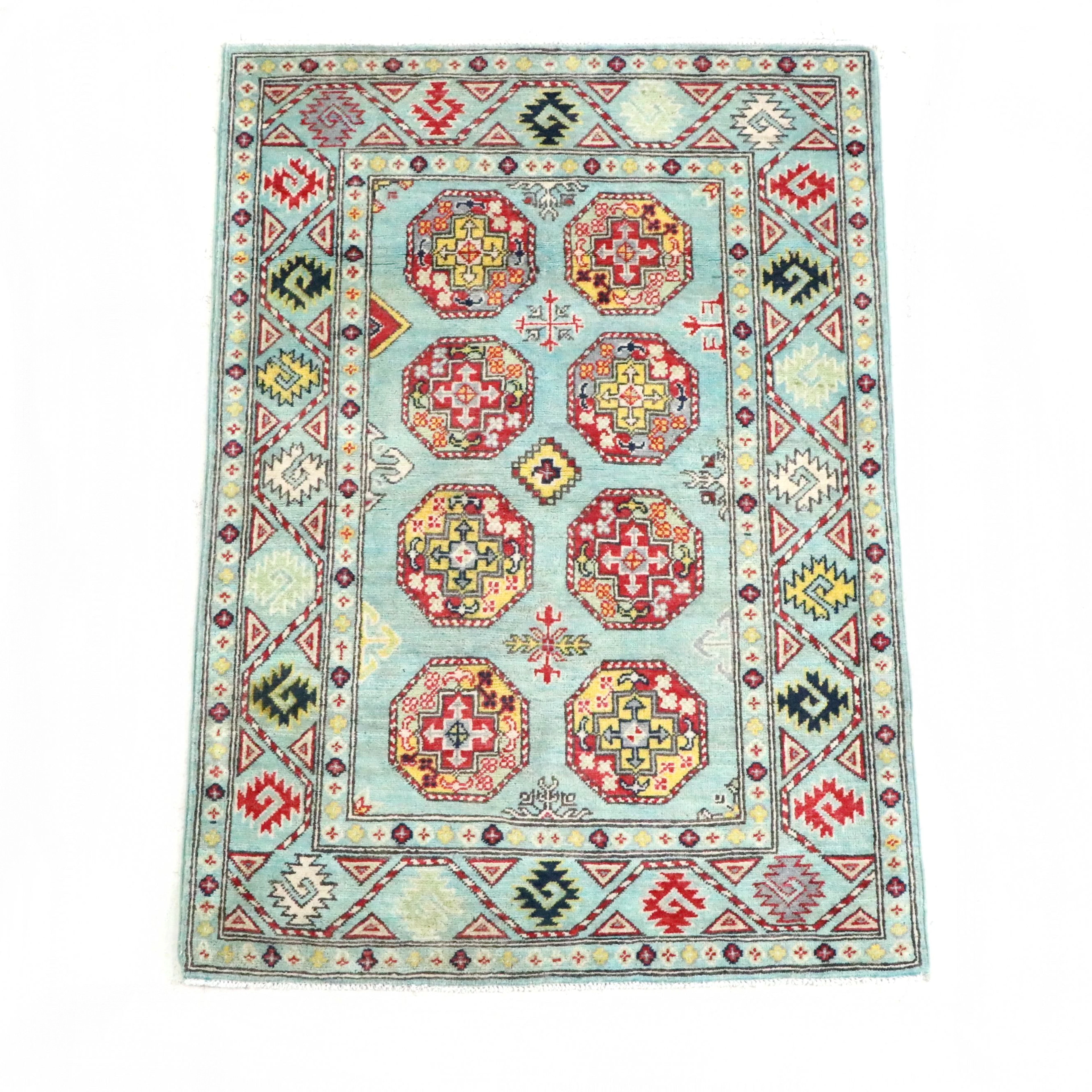 3'4 x 4'11 Hand-Knotted Pakistani Kazak Style Accent Rug