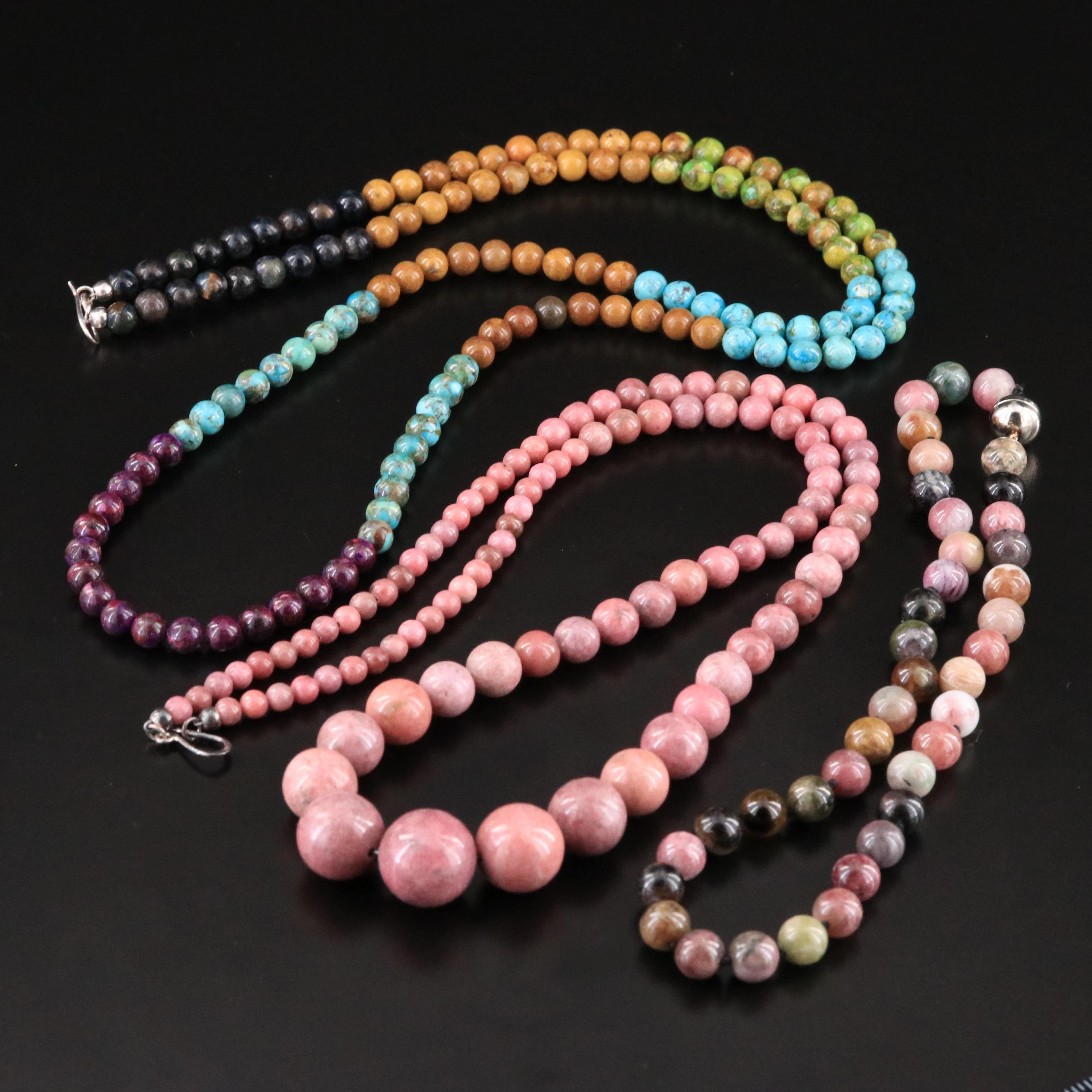 Desert Rose Trading, Jasper and Rhodonite Featured in Necklaces