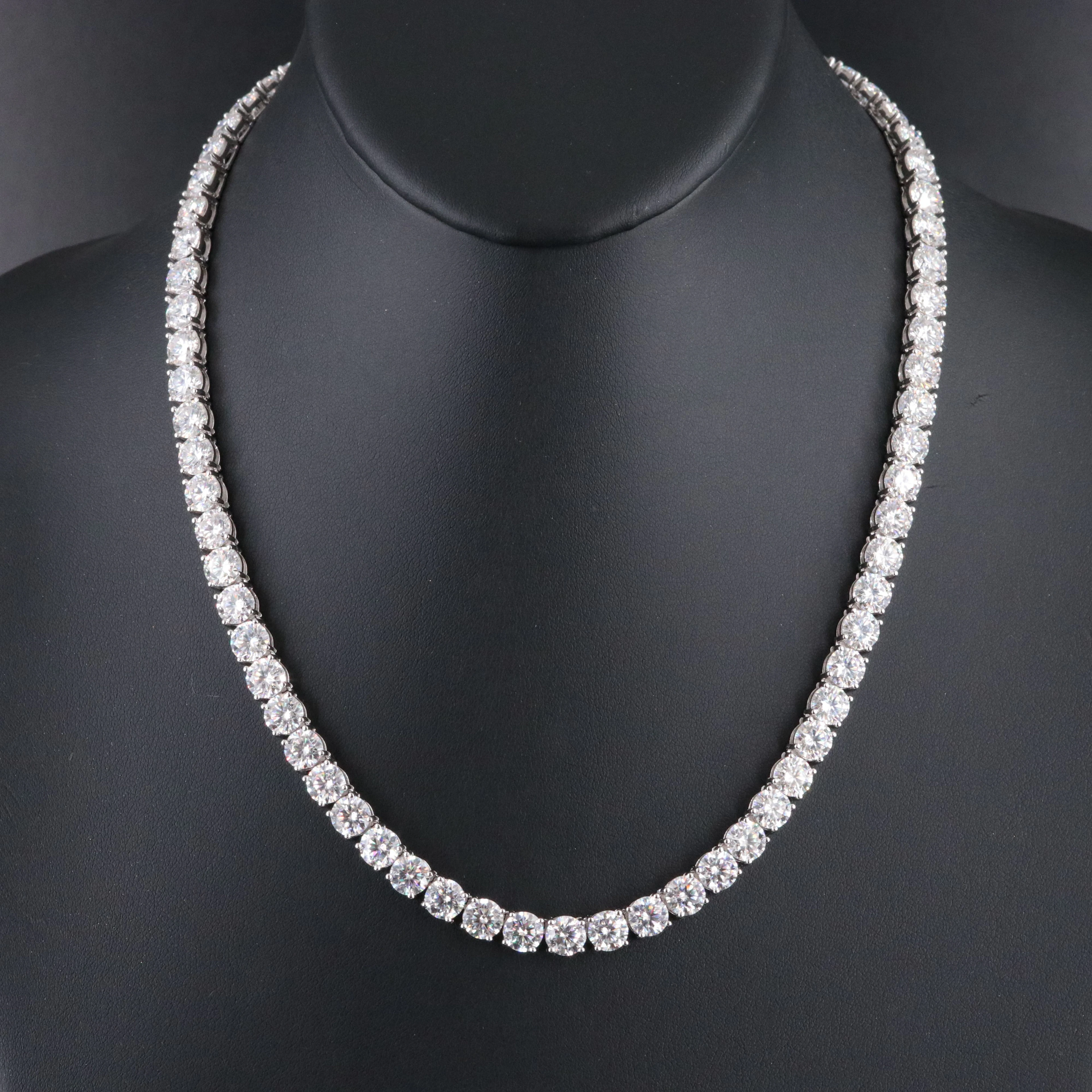 Sterling Moissanite Line Necklace