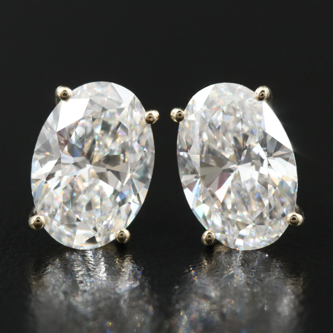 14K 4.17 CTW Lab Grown Diamond Earrings with IGI Reports