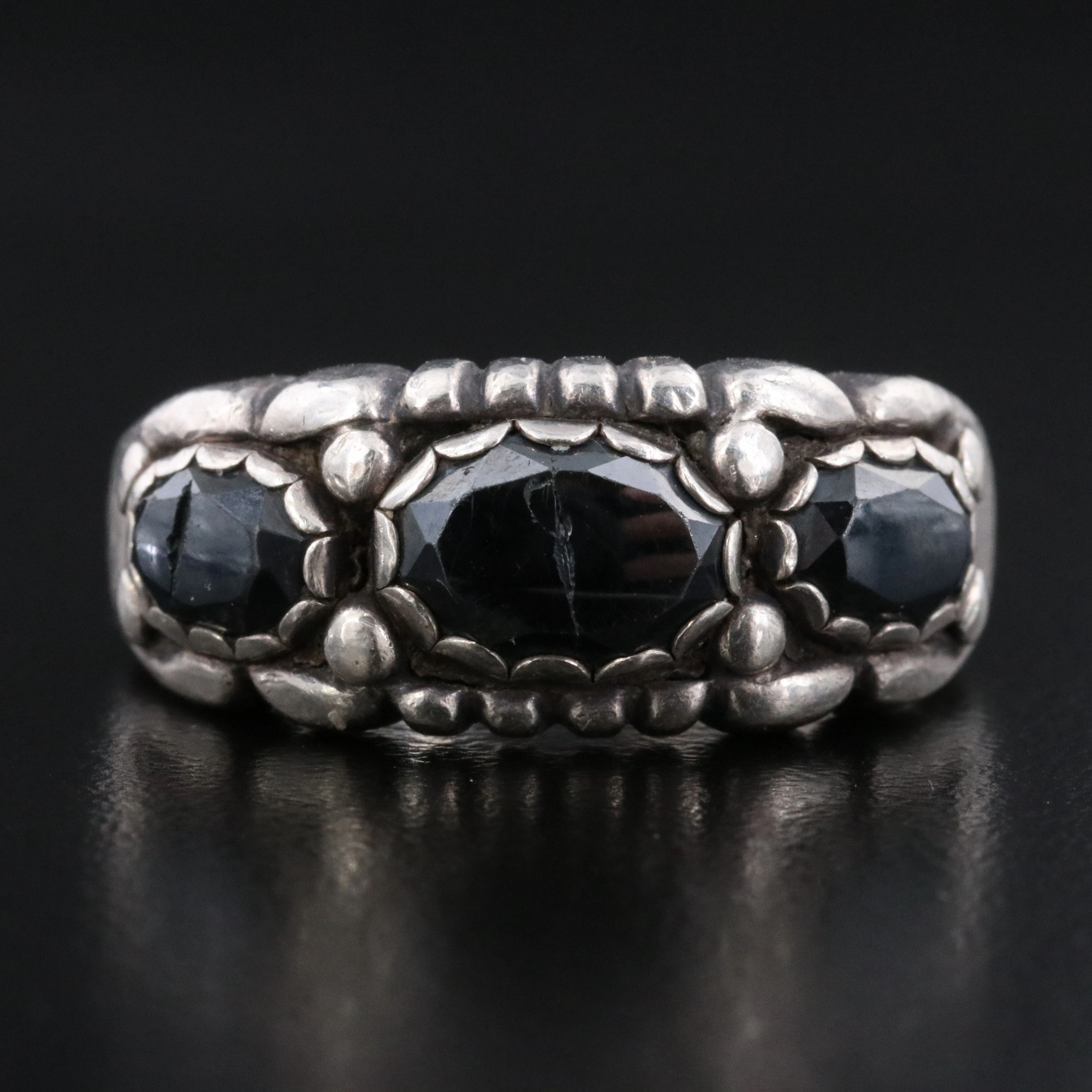 Sterling Hematite Ring