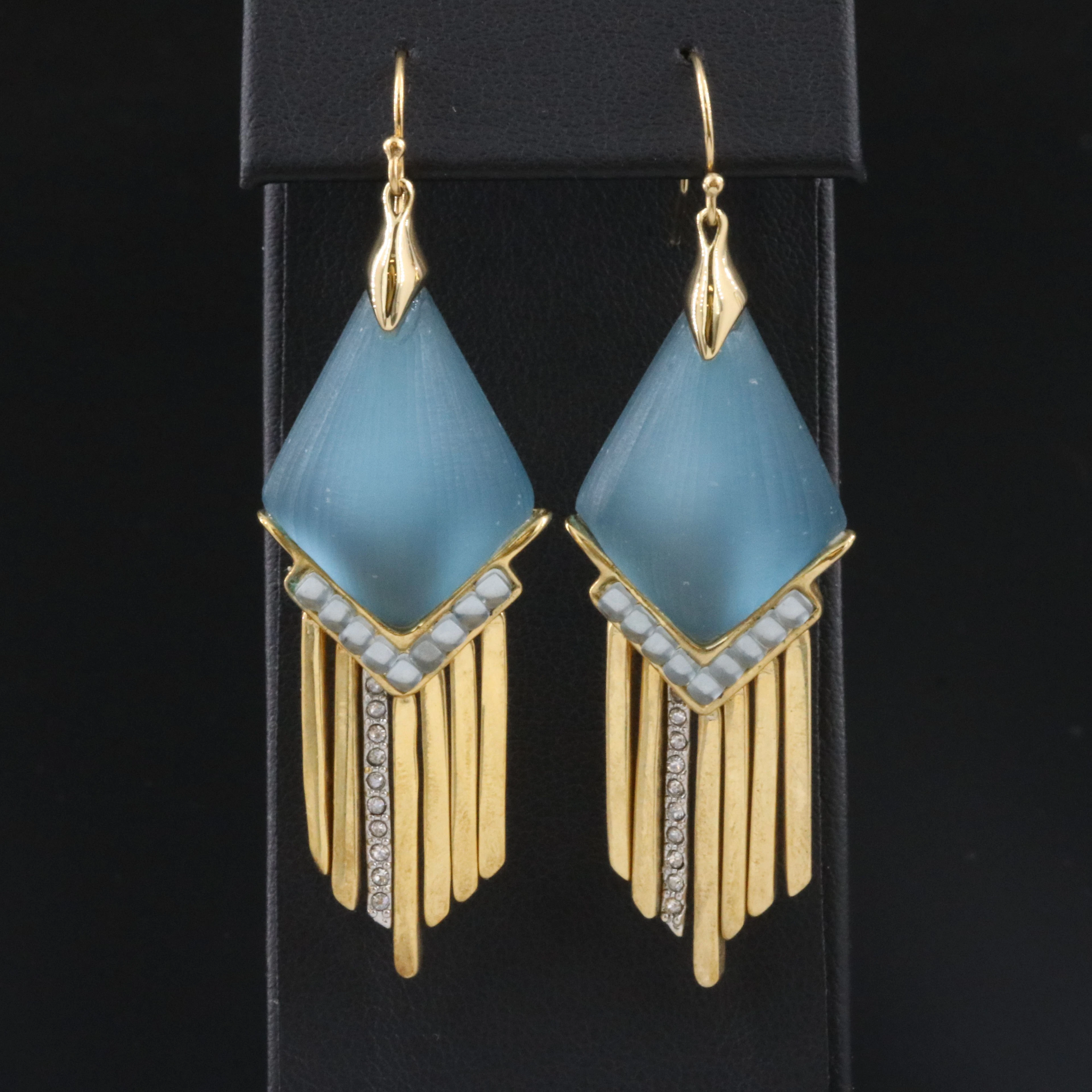 Alexis Bittar Lucite, Glass and Rhinestone Earrings