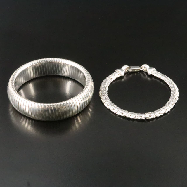Sterling Byzantine and Tubogas Style Bracelets