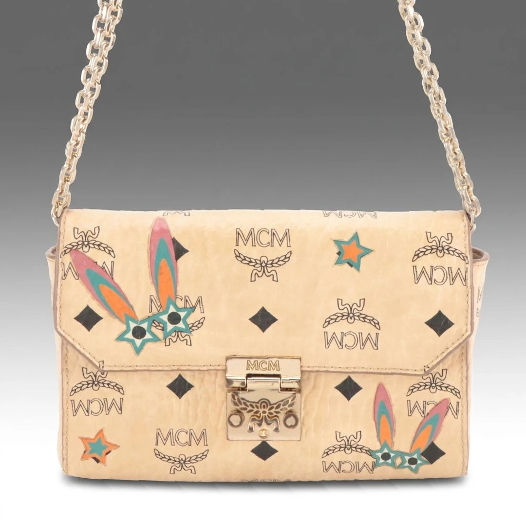 MCM Millie Shoulder Bag in Star-Eyed Bunny Visetos Canvas