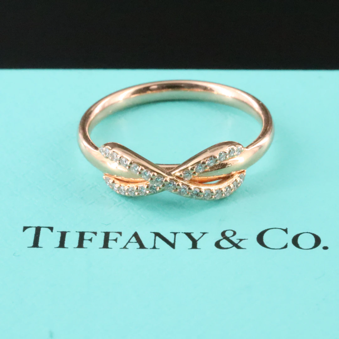 Tiffany & Co. 18K Rose Gold Diamond Infinity Ring