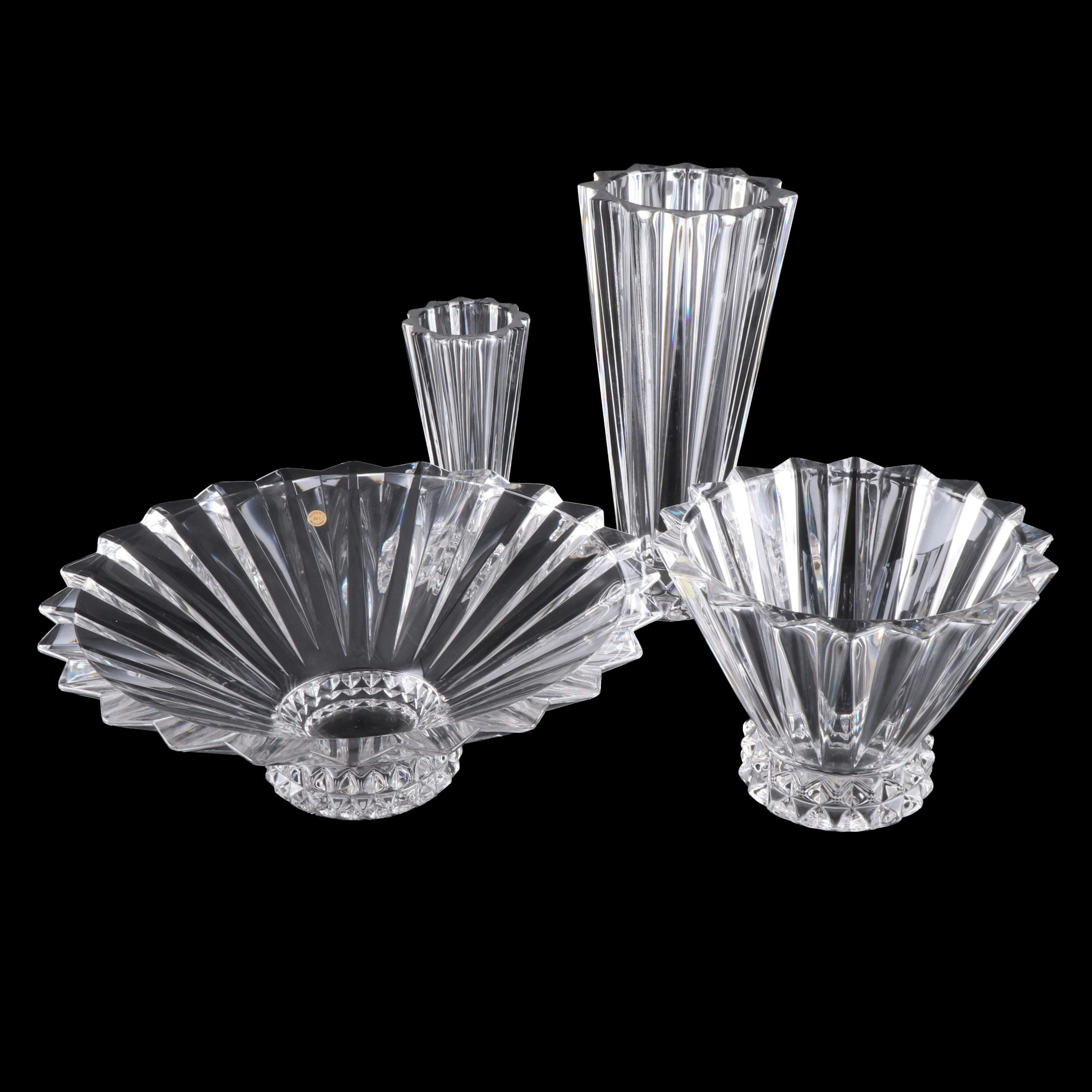 Rosenthal "Blossom" Faceted Crystal Bowls and Vases