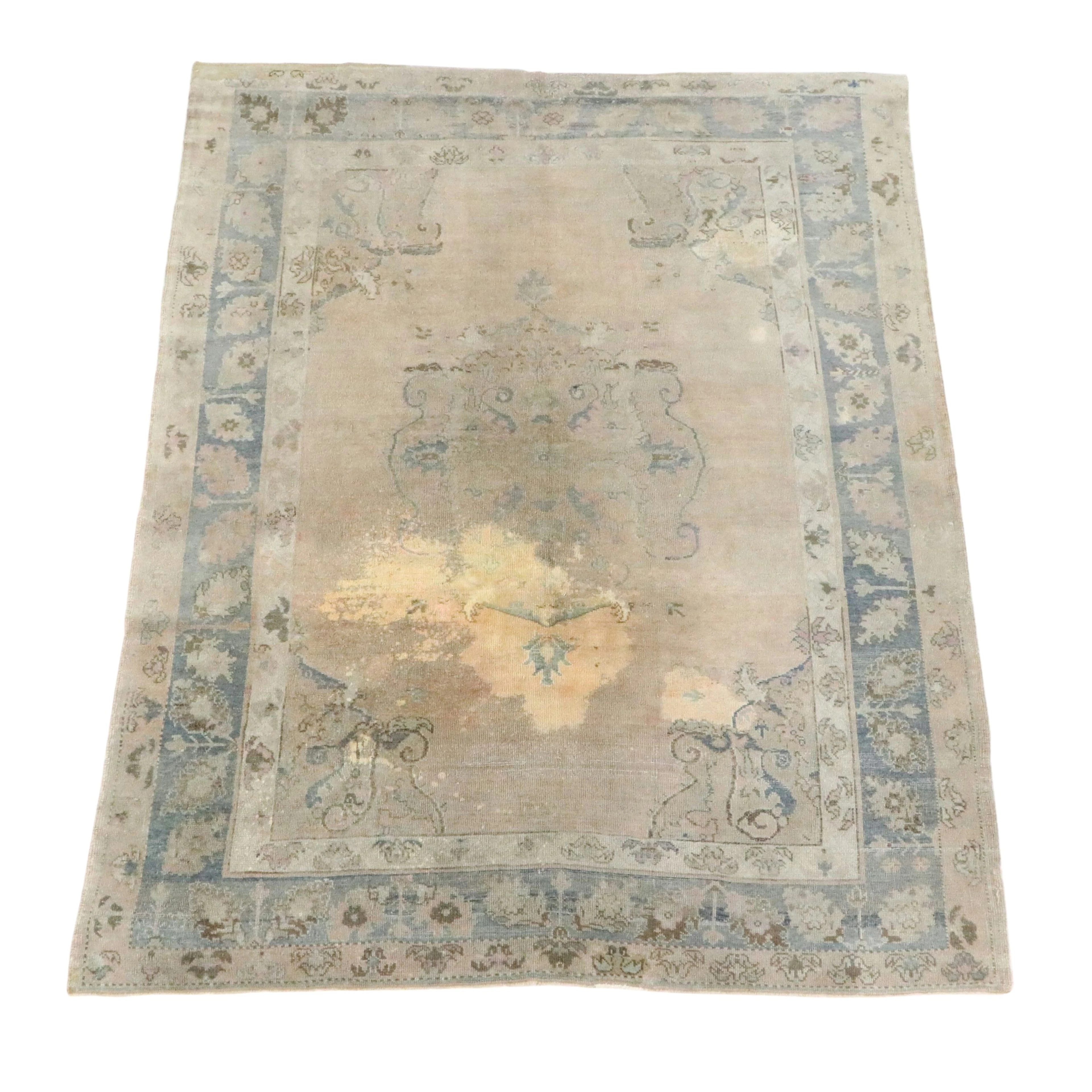 6'1 x 8'3 Hand-Knotted Turkish Oushak Area Rug