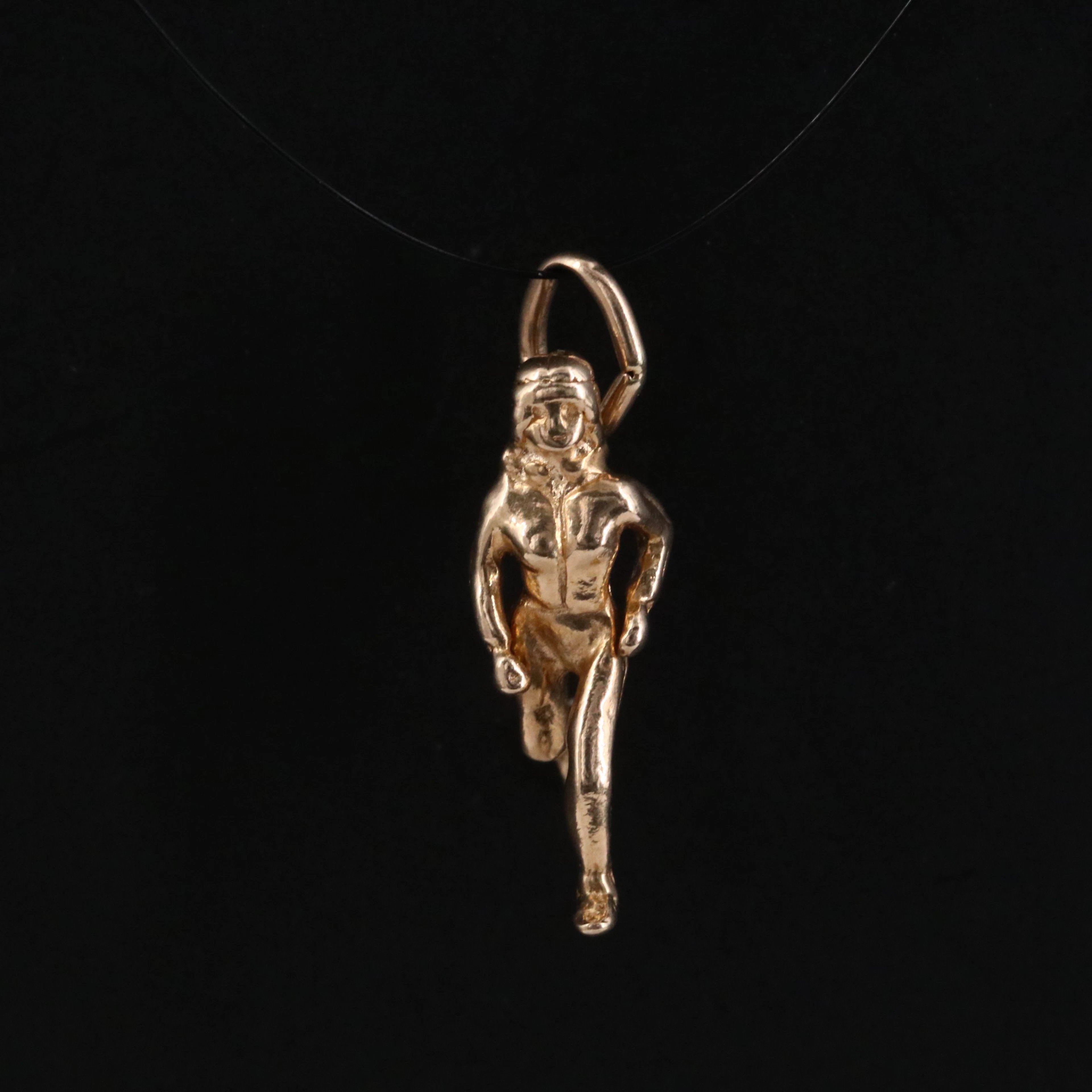 14K Runner Charm Pendant