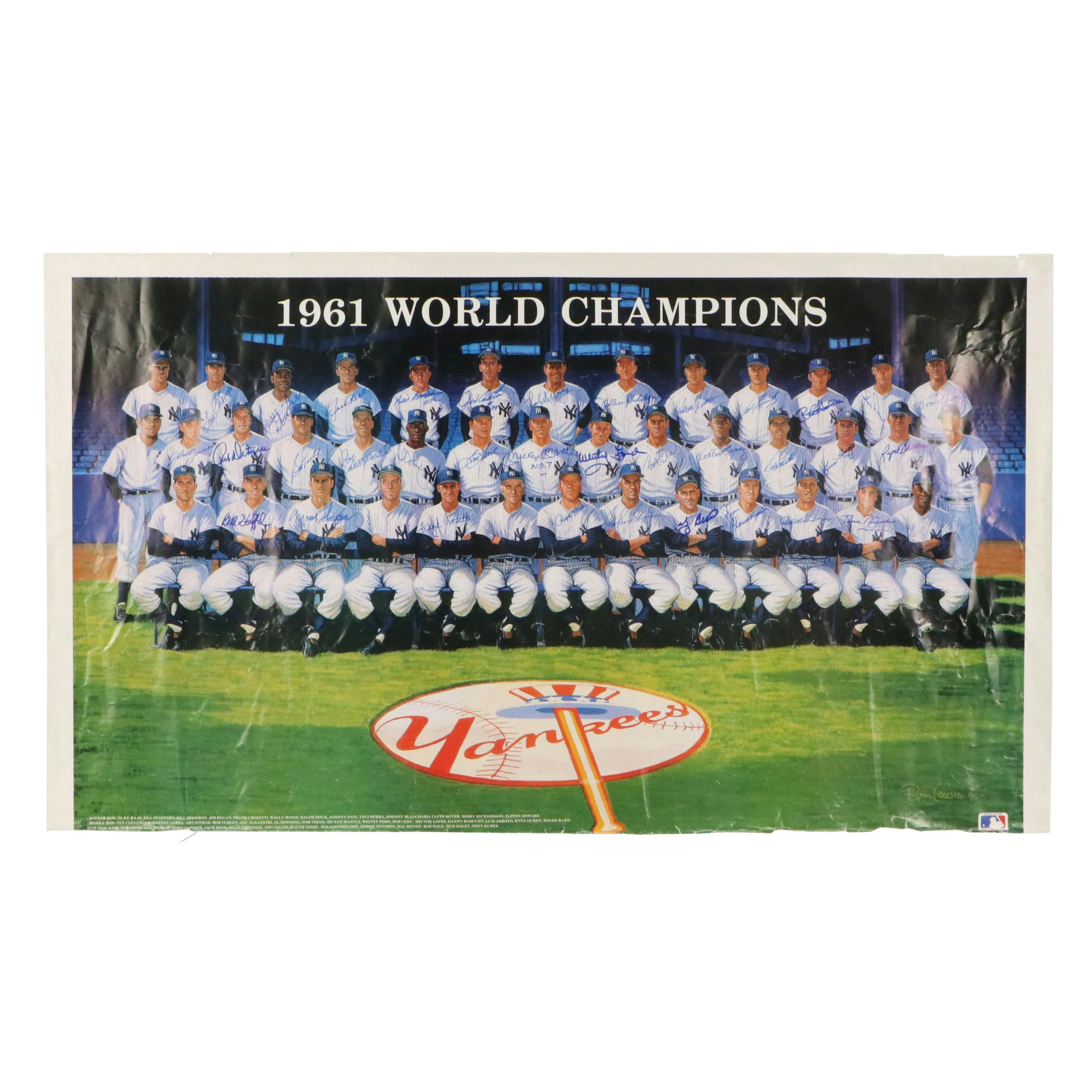 1961 World Championship New York Yankees Team-Signed Poster