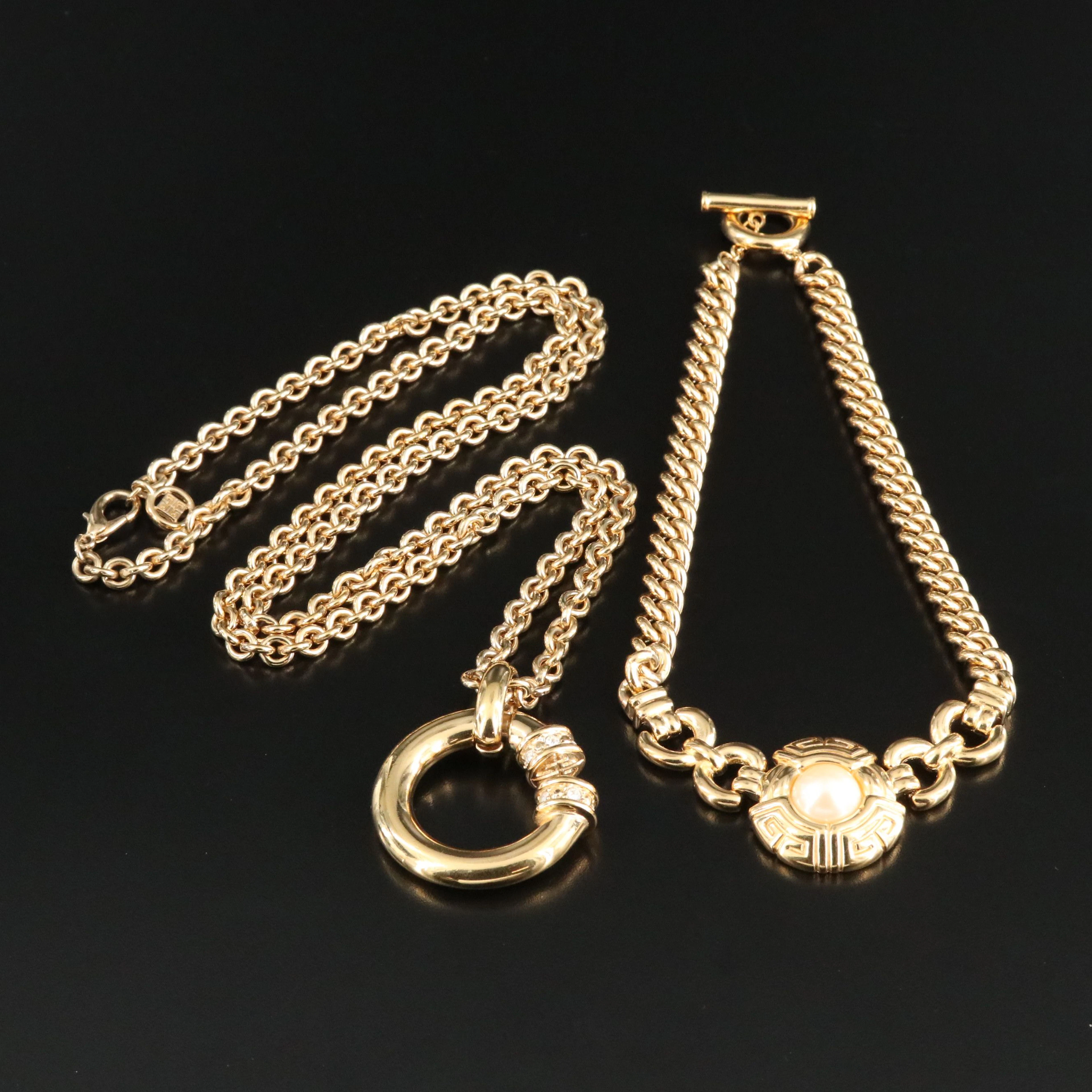 Givenchy Crystal and Faux Pearl Necklaces