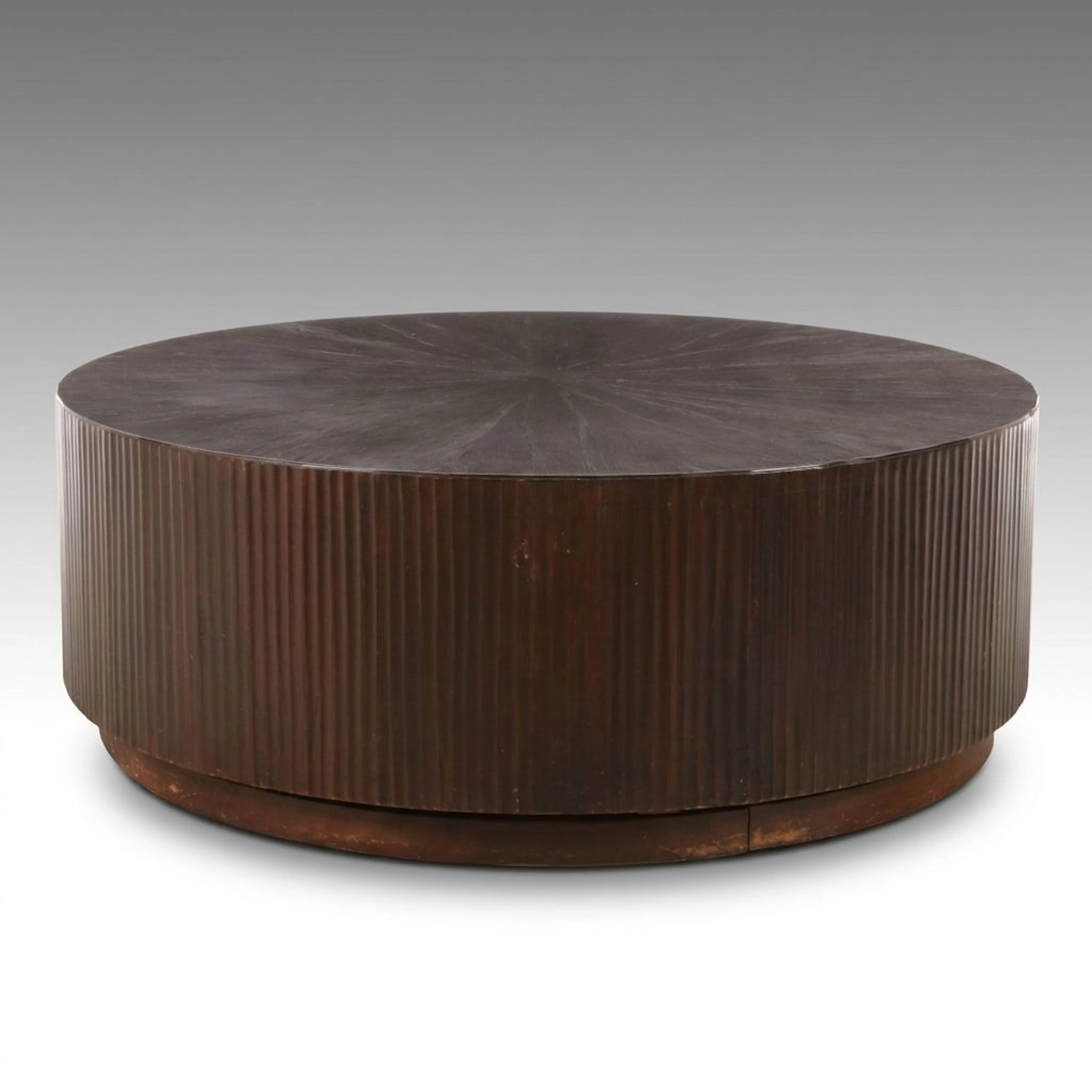 Modernist Style Drum-Form Swiveling Coffee Table