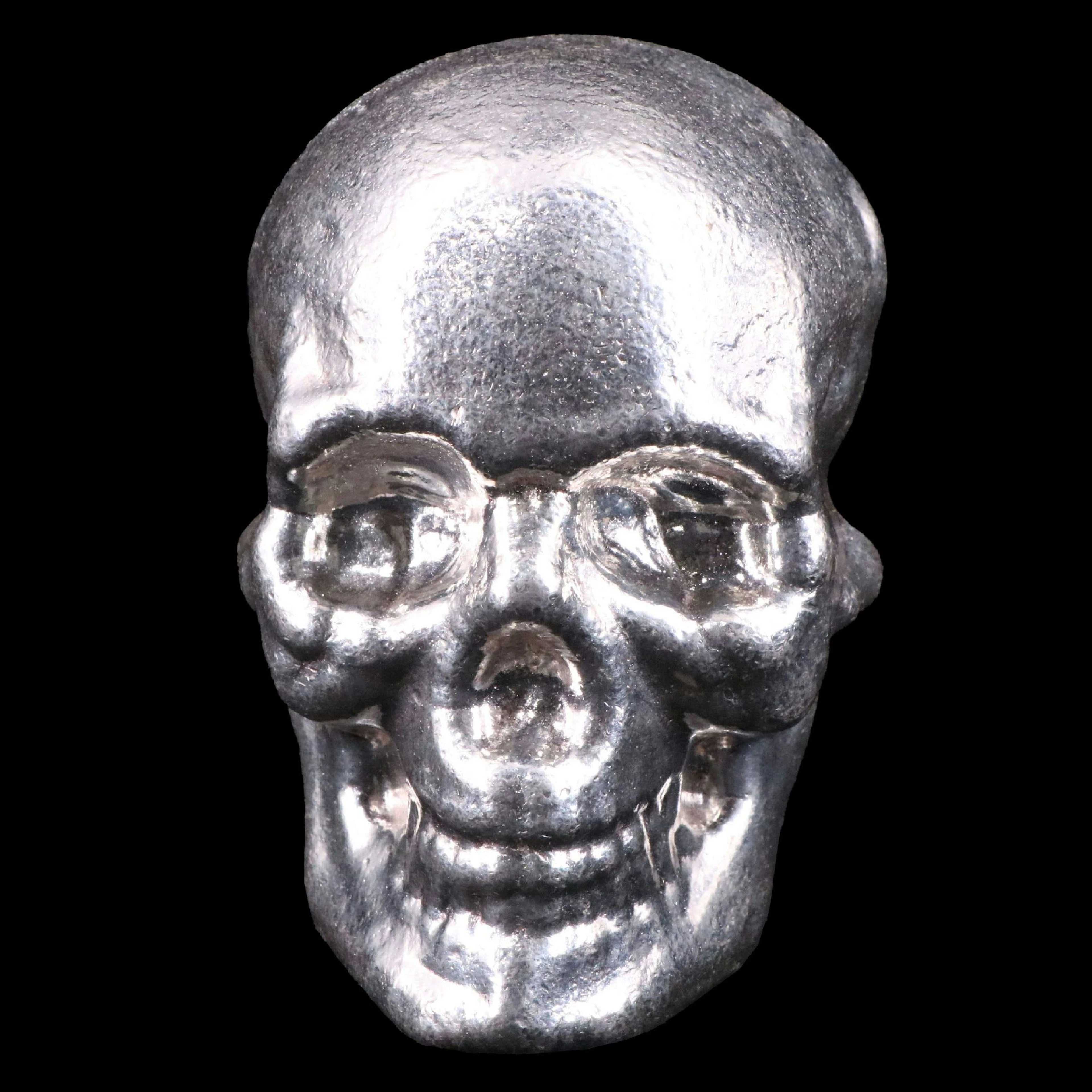 One Kilogram .999 Fine Silver Skull