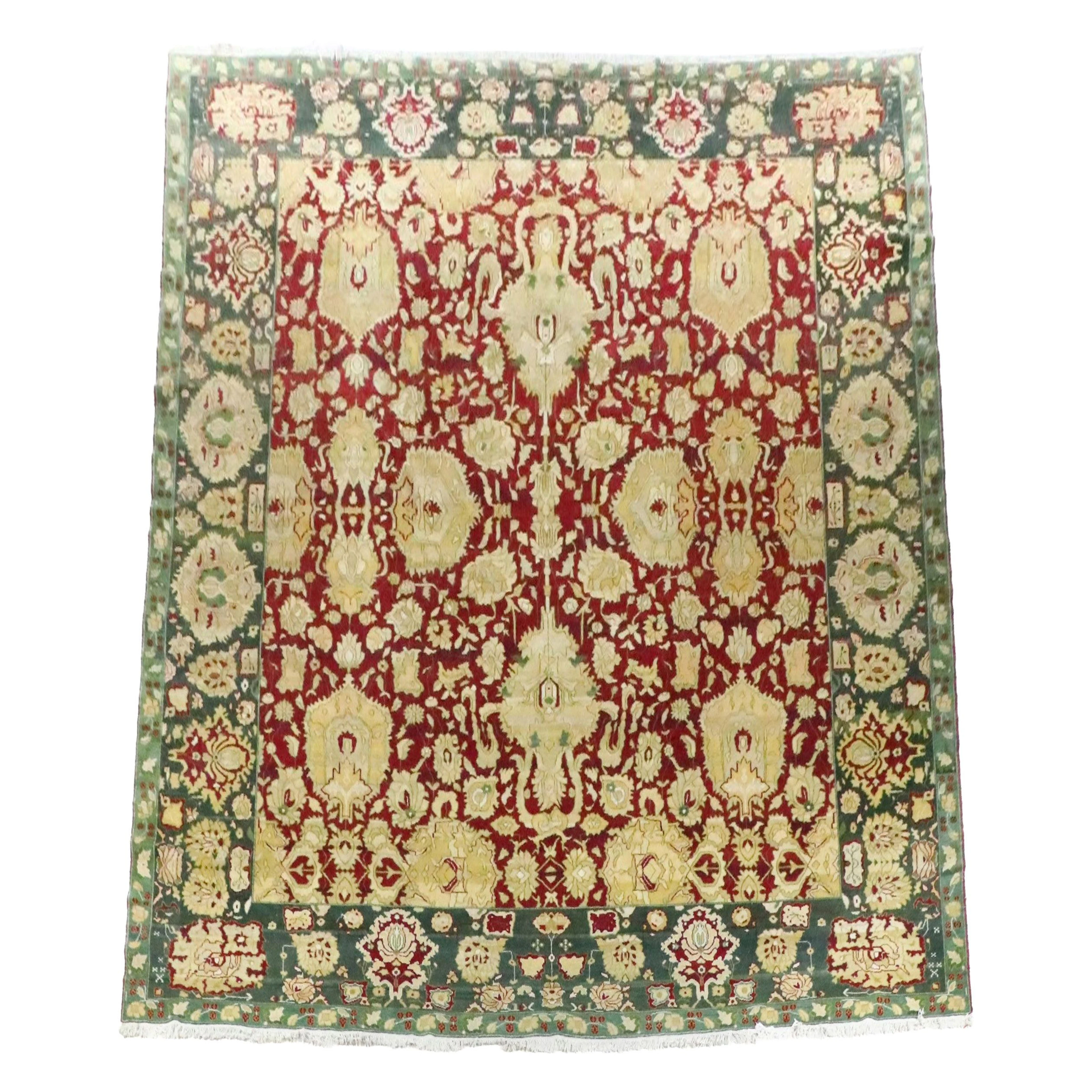 13'9 x 16'6 Hand-Knotted Indo-Persian Room-Sized Rug