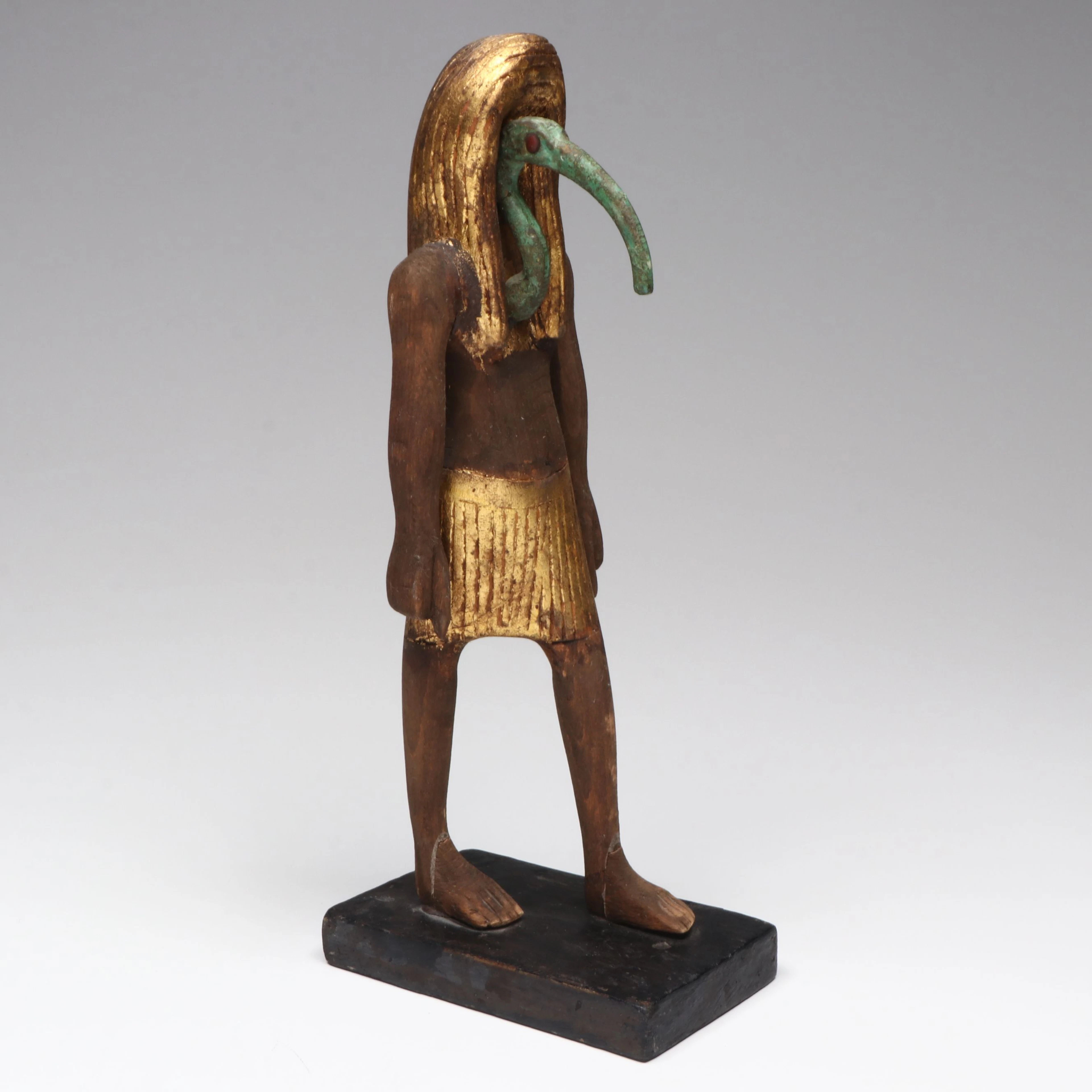 Gilt Decorated Wooden Thoth Carving