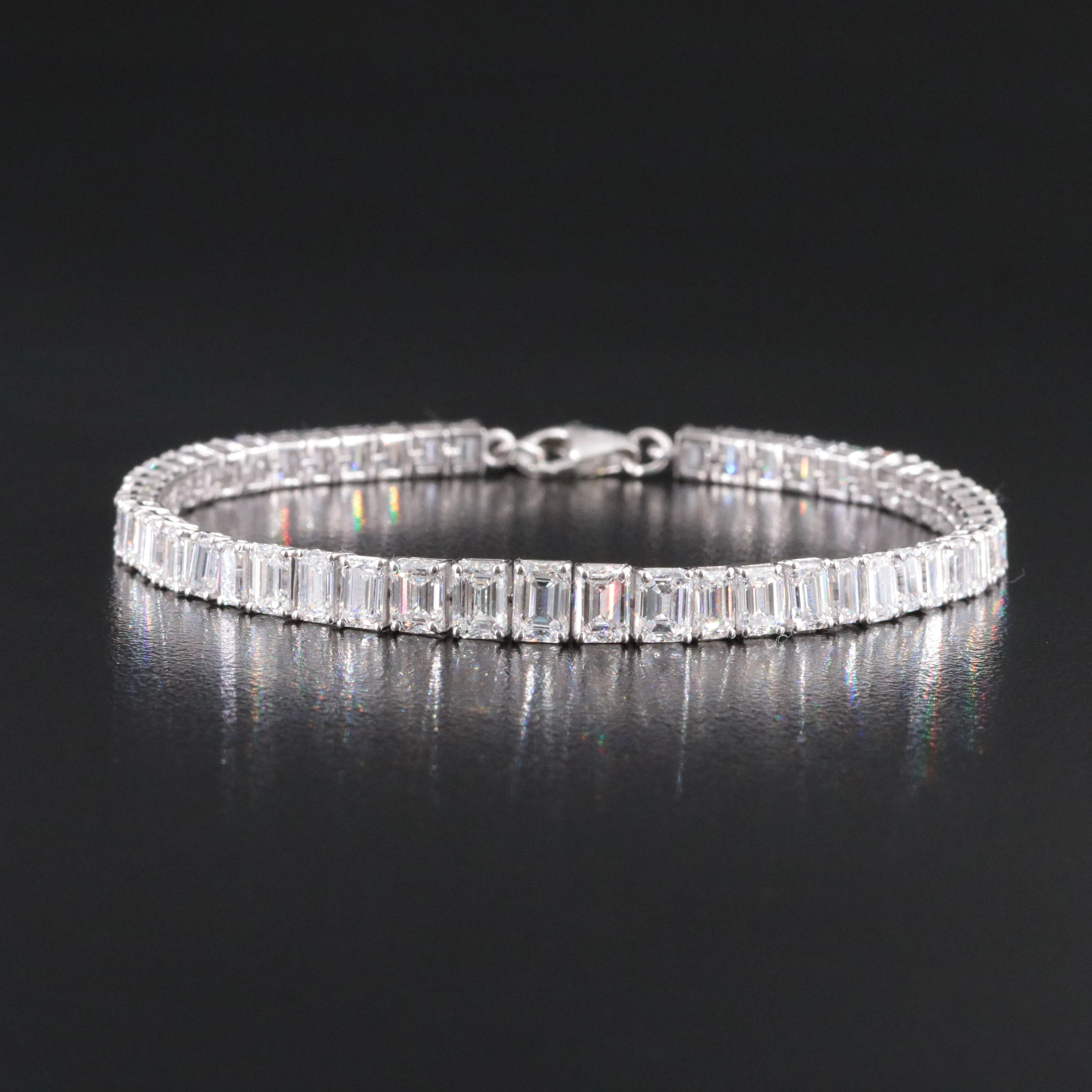 14K 8.69 CTW Lab Grown Diamond Graduated Line Bracelet