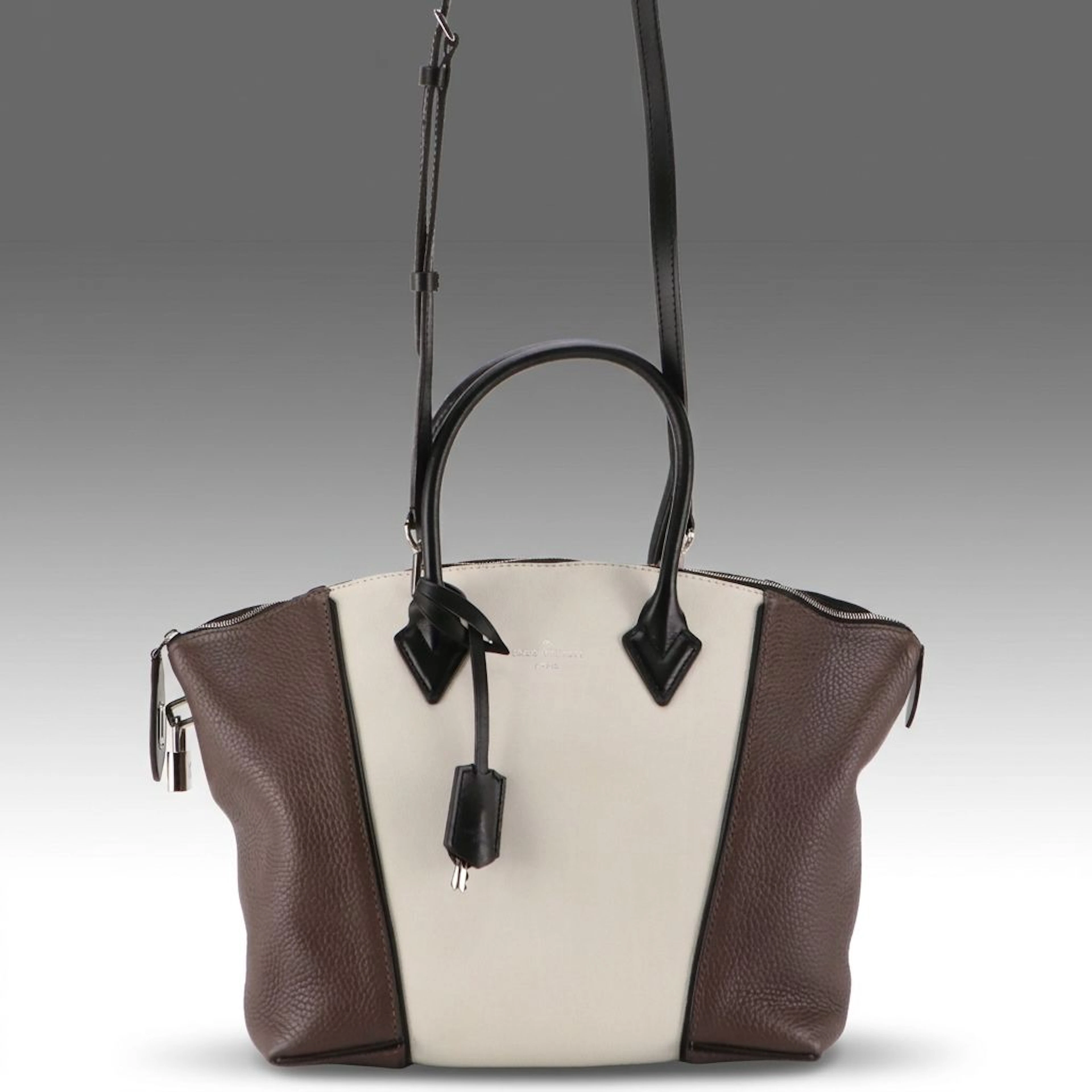 Louis Vuitton Bicolor Taurillon Soft Lockit PM Bag in Brun/Blanc
