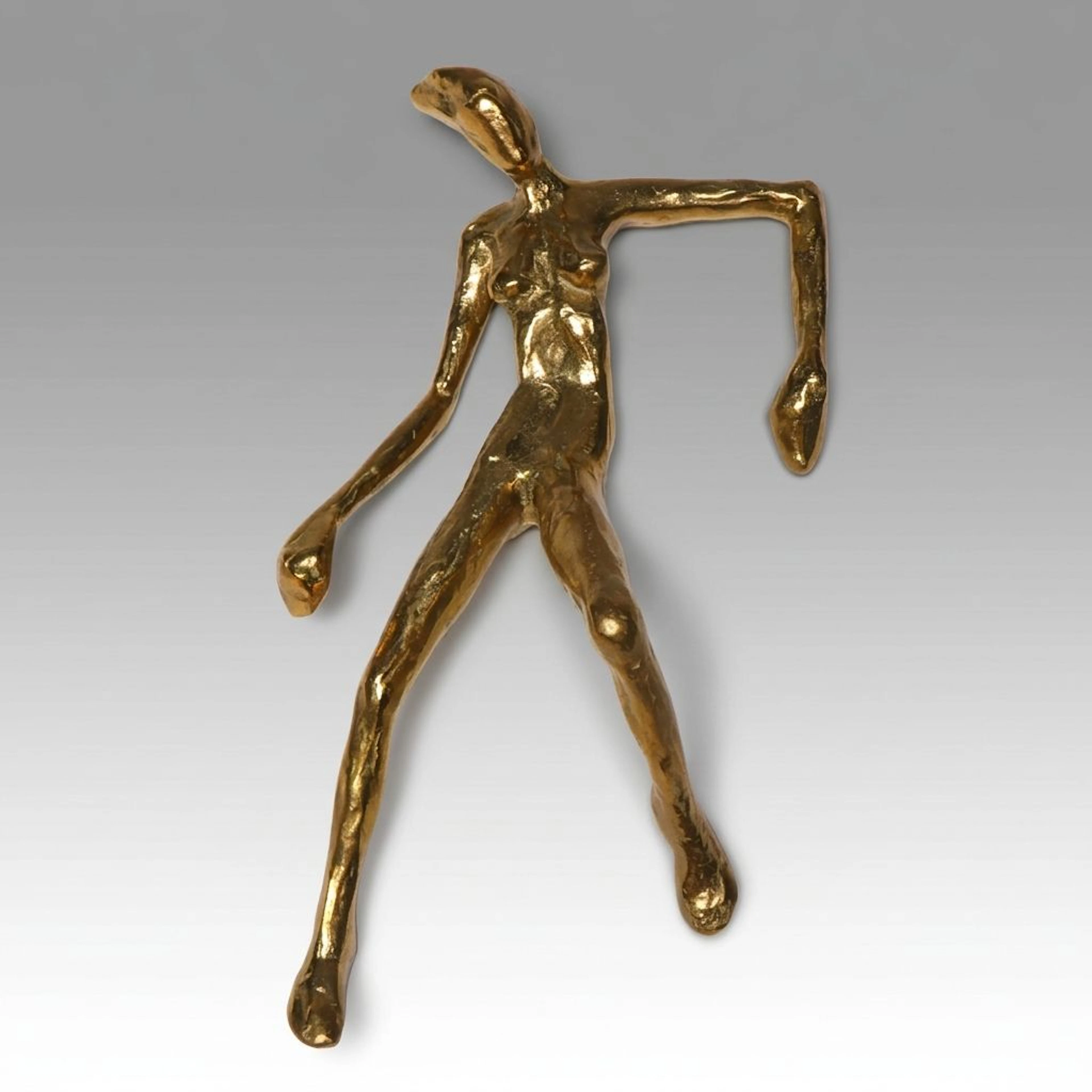 Brutalist Style Gilt Metal Figurine, 21st Century
