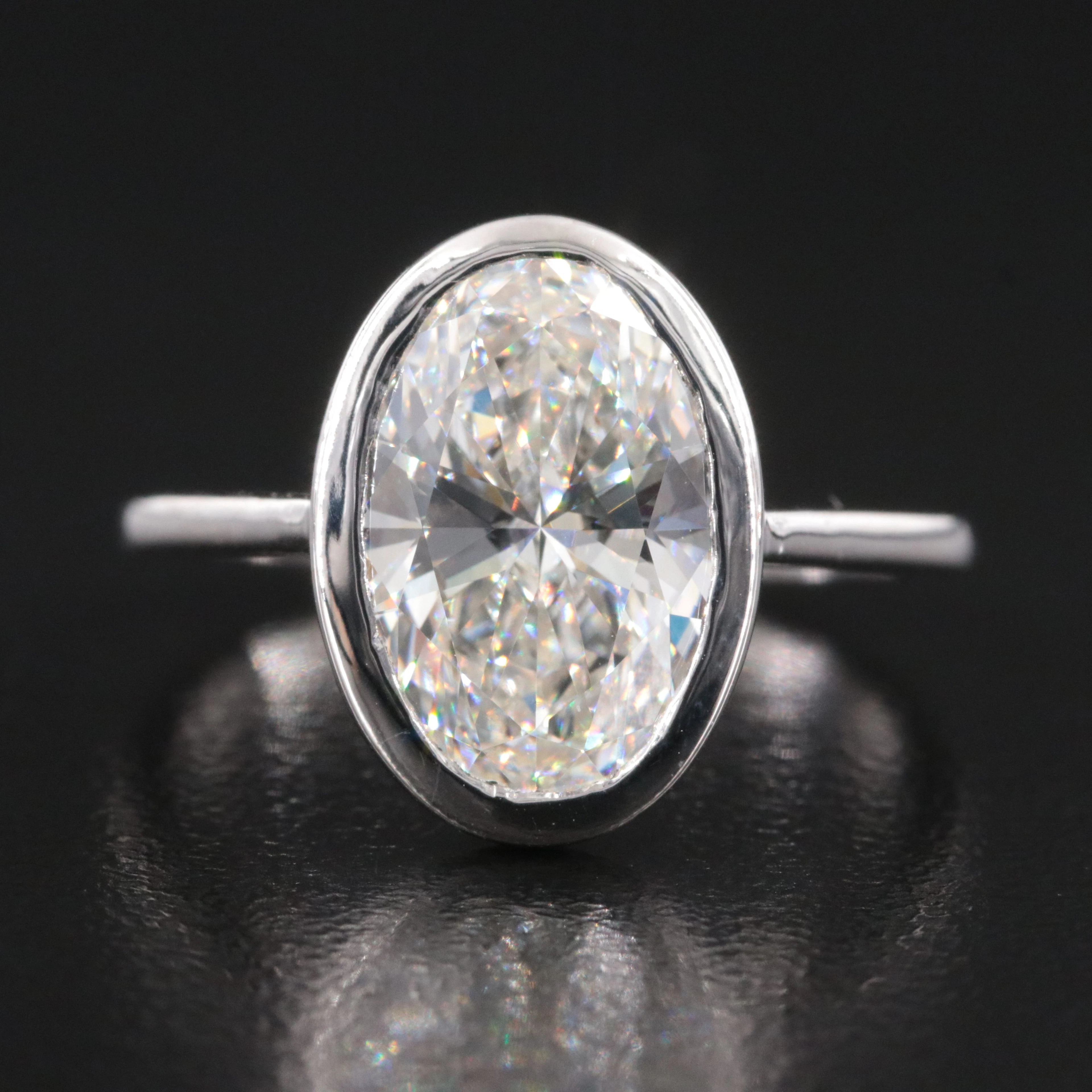 14K 3.09 CT Lab Grown Diamond Solitaire Ring with IGI Report