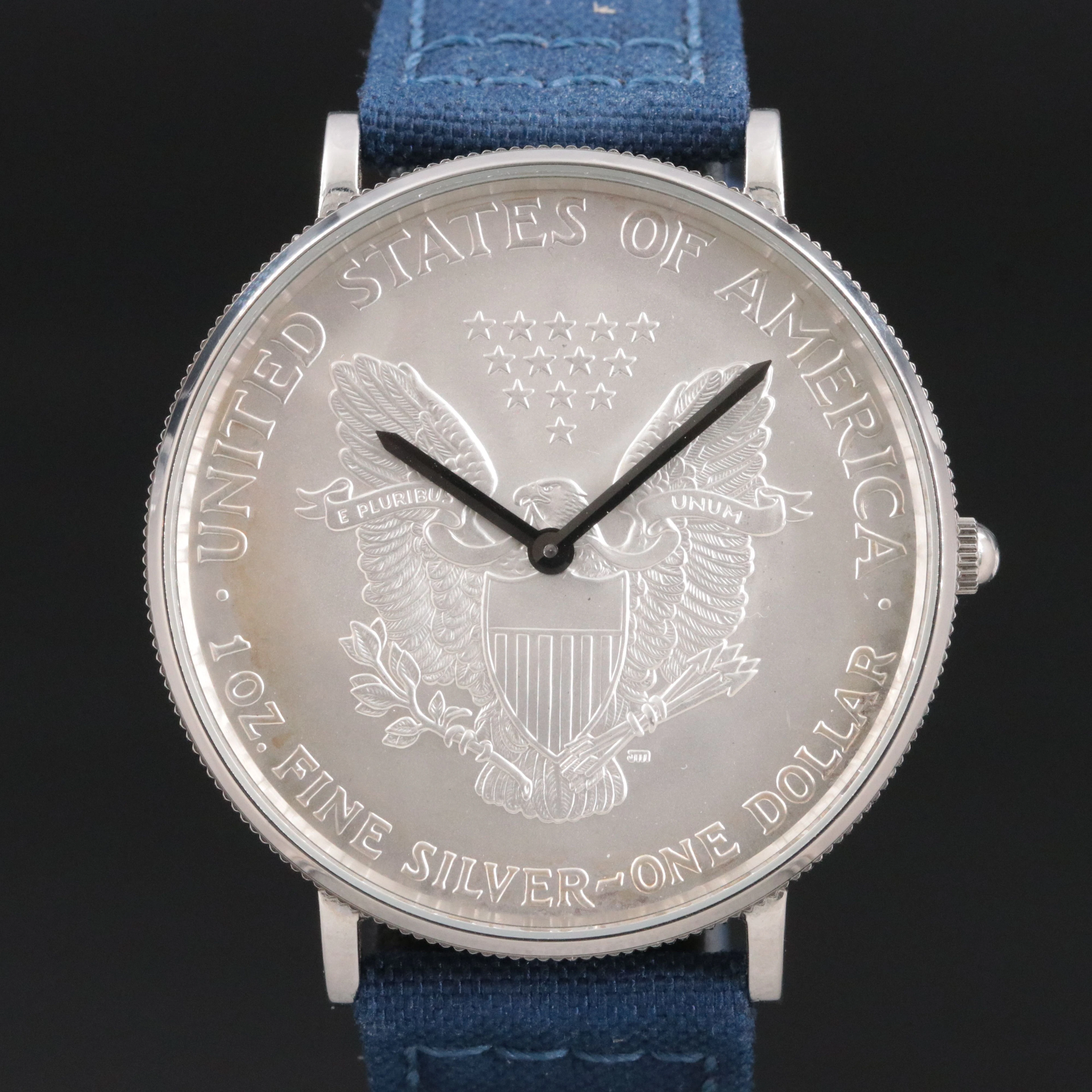 American Custom 1oz. Silver "One Dollar" Coin Quartz Watch