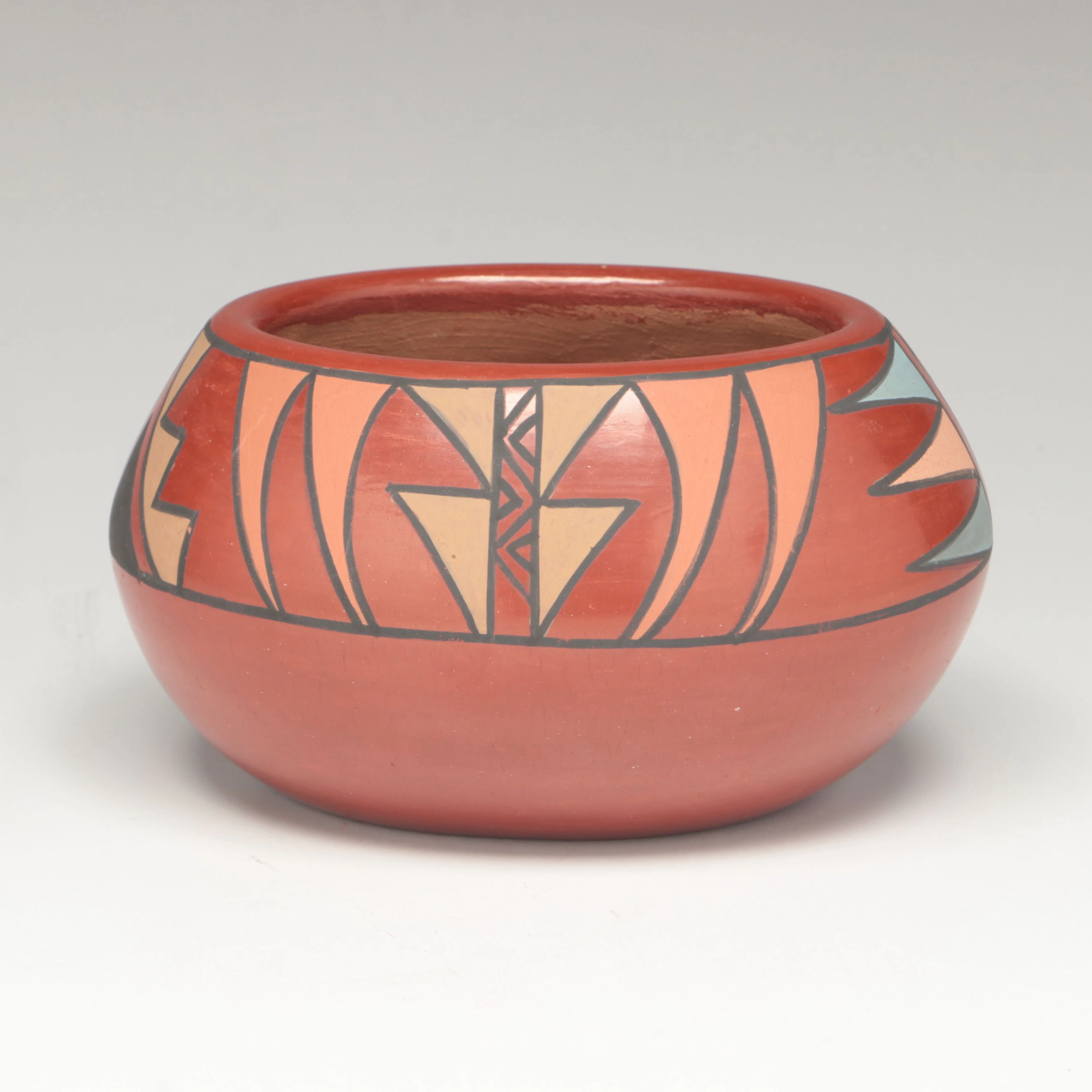 Flora Naranjo Santa Clara Pueblo Polychrome Pottery Vessel