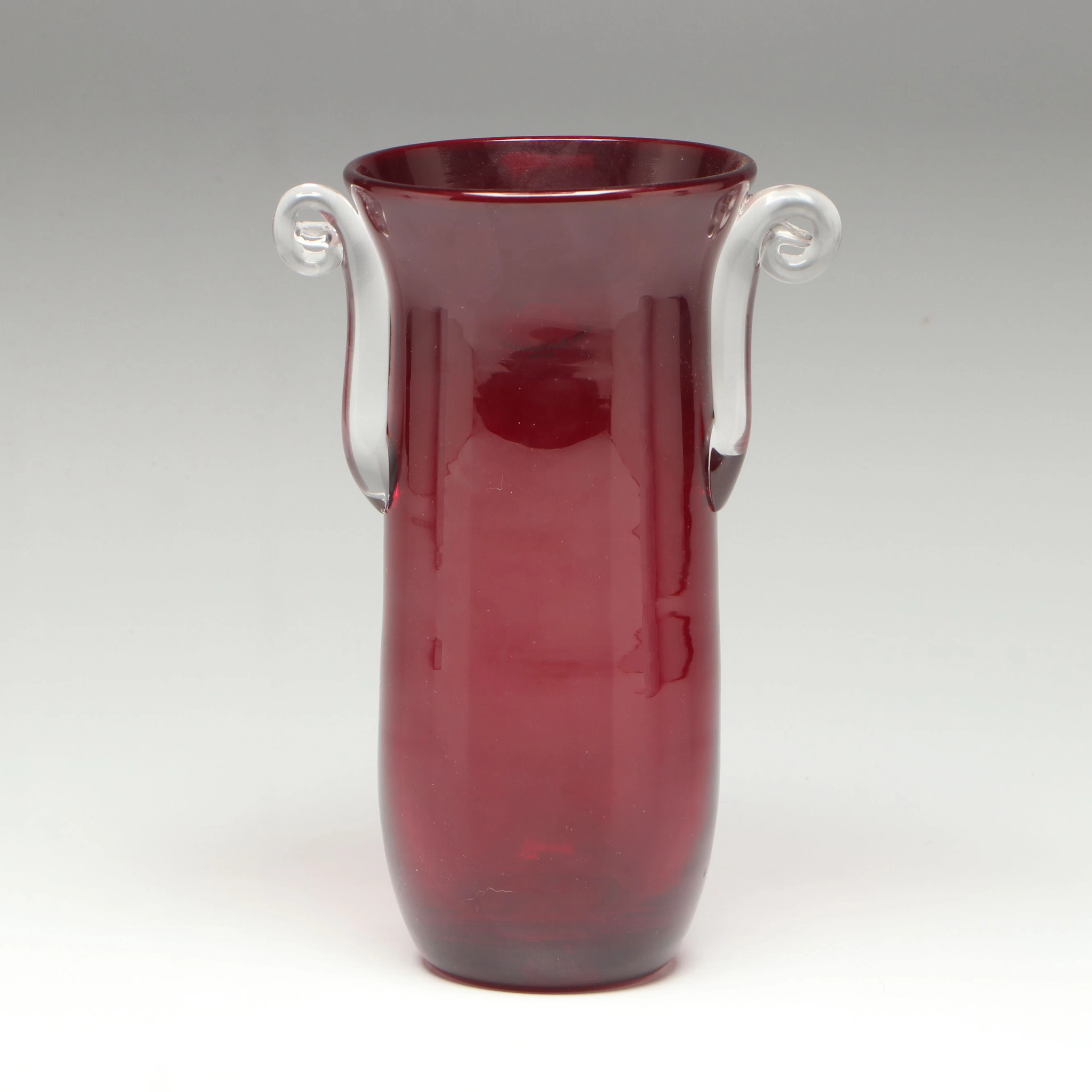 Handblown Blenko Lugged Glass Vase