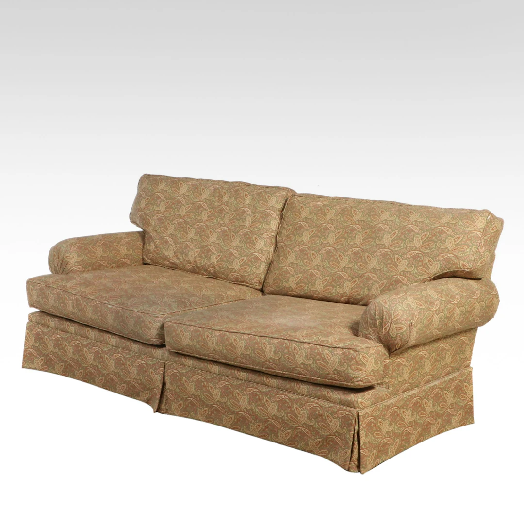 Hickory Hill Paisley Upholstered Roll-Arm Sofa