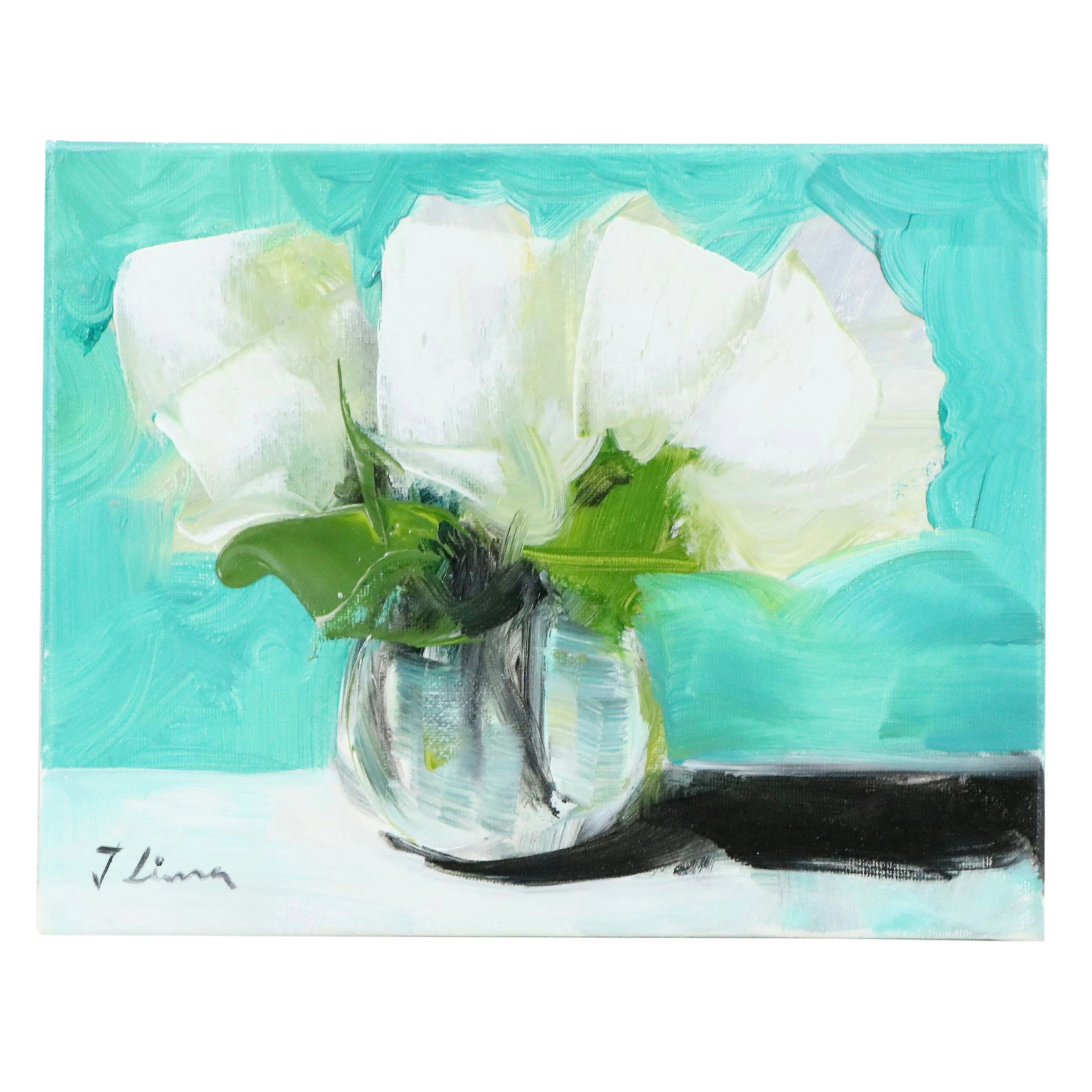 José M. Lima Floral Still Life Oil Painting, 2026