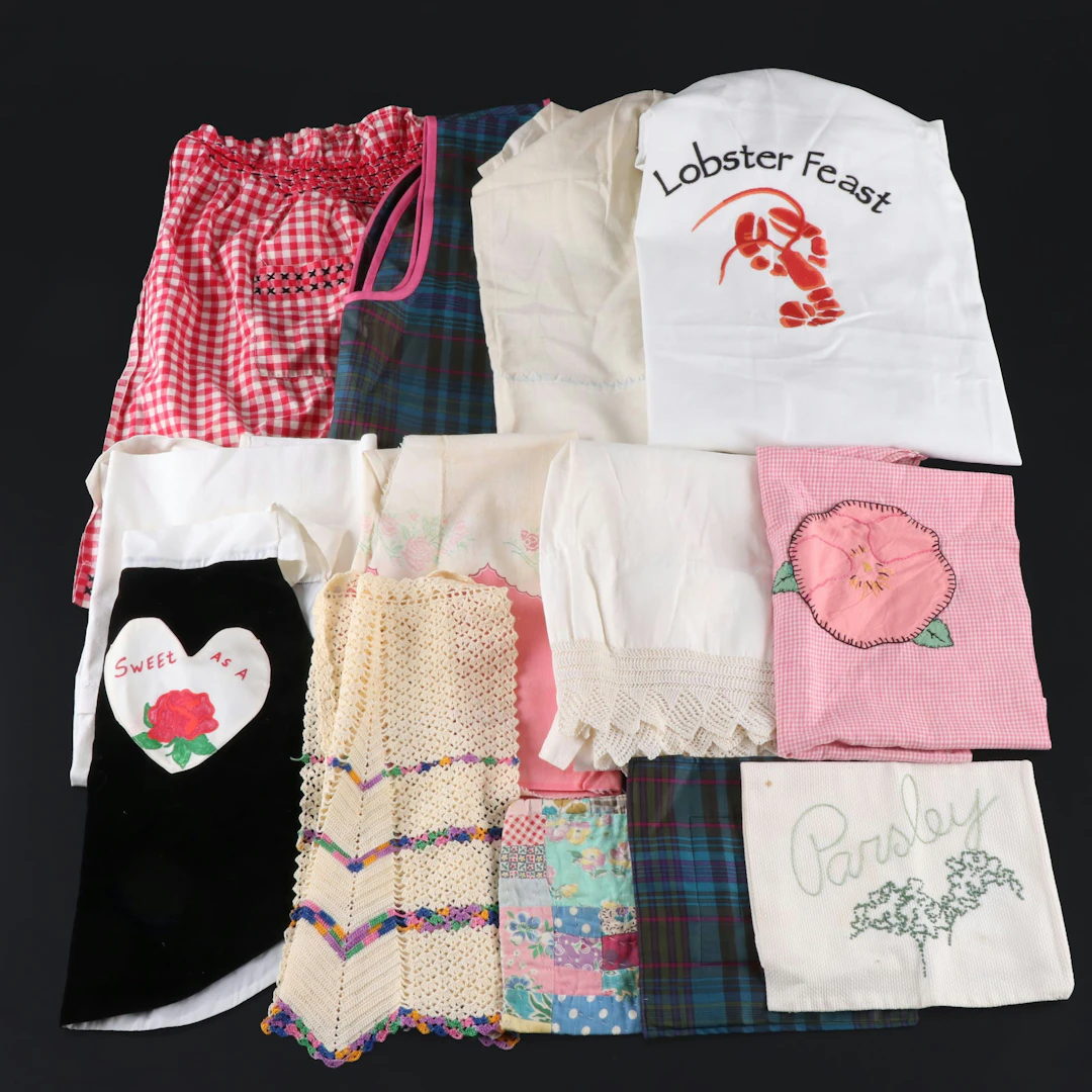 Crocheted, Patchwork, Smocked and Other Handcrafted Aprons and Vest