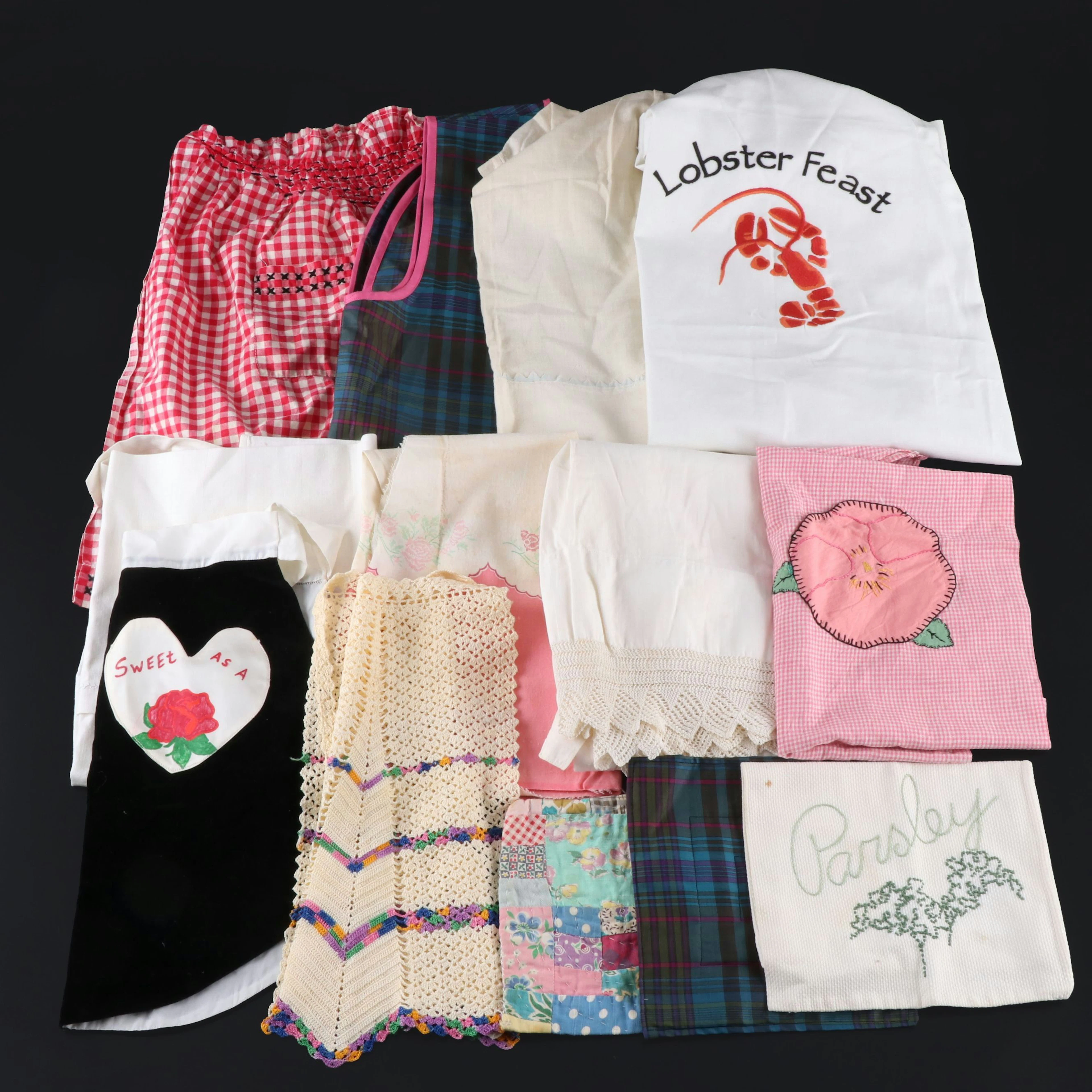 Crocheted, Patchwork, Smocked and Other Handcrafted Aprons and Vest