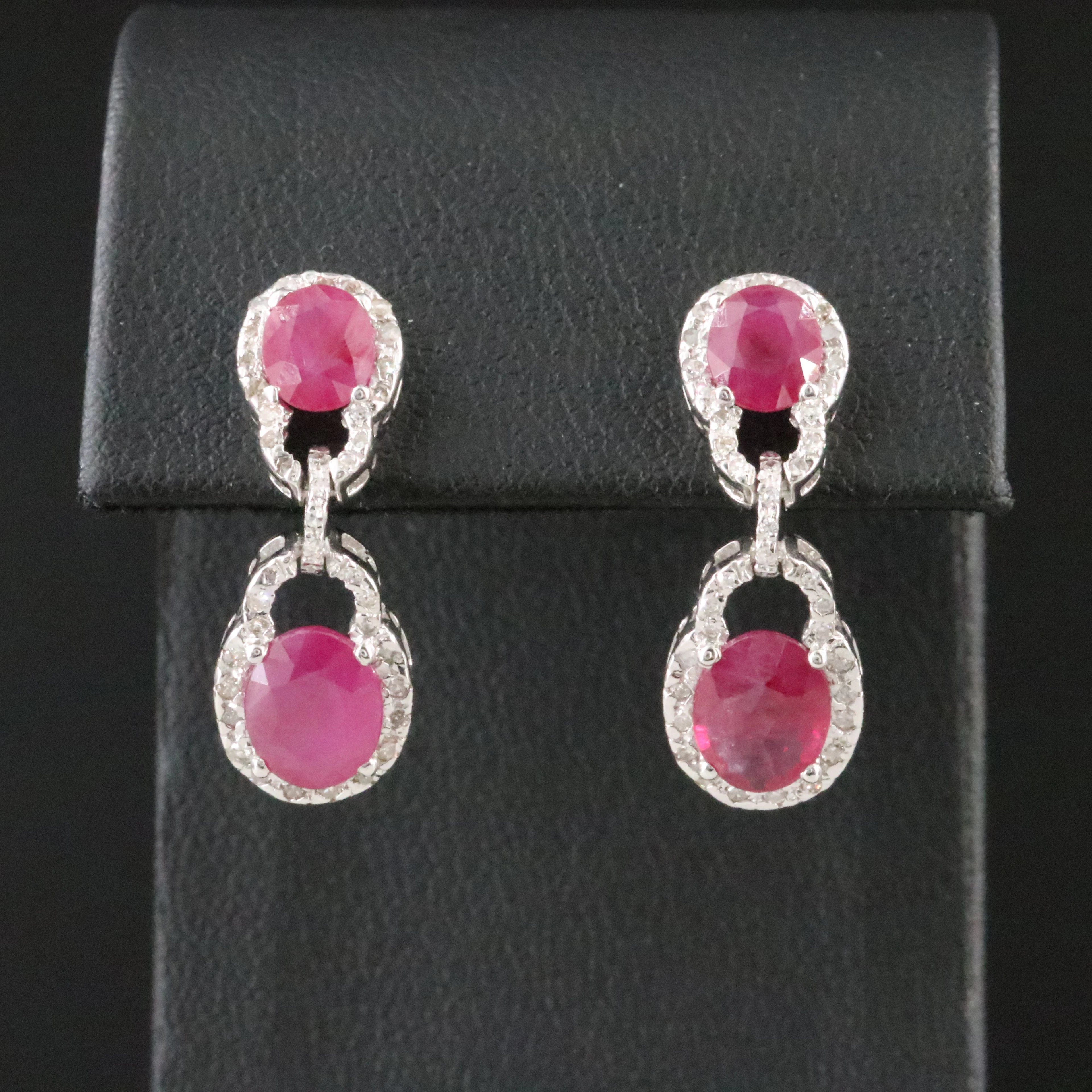 18K Ruby and Diamond Earrings
