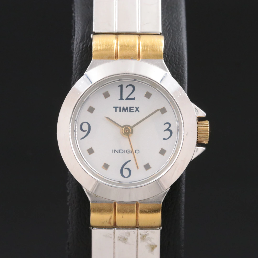 Timex Two-Tone Indiglo Quartz Dress Watch.