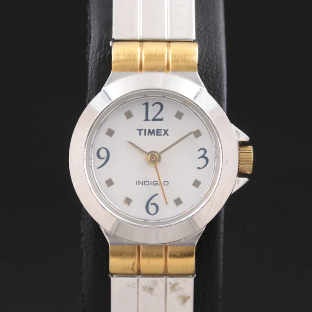 Timex Two-Tone Indiglo Quartz Dress Watch.