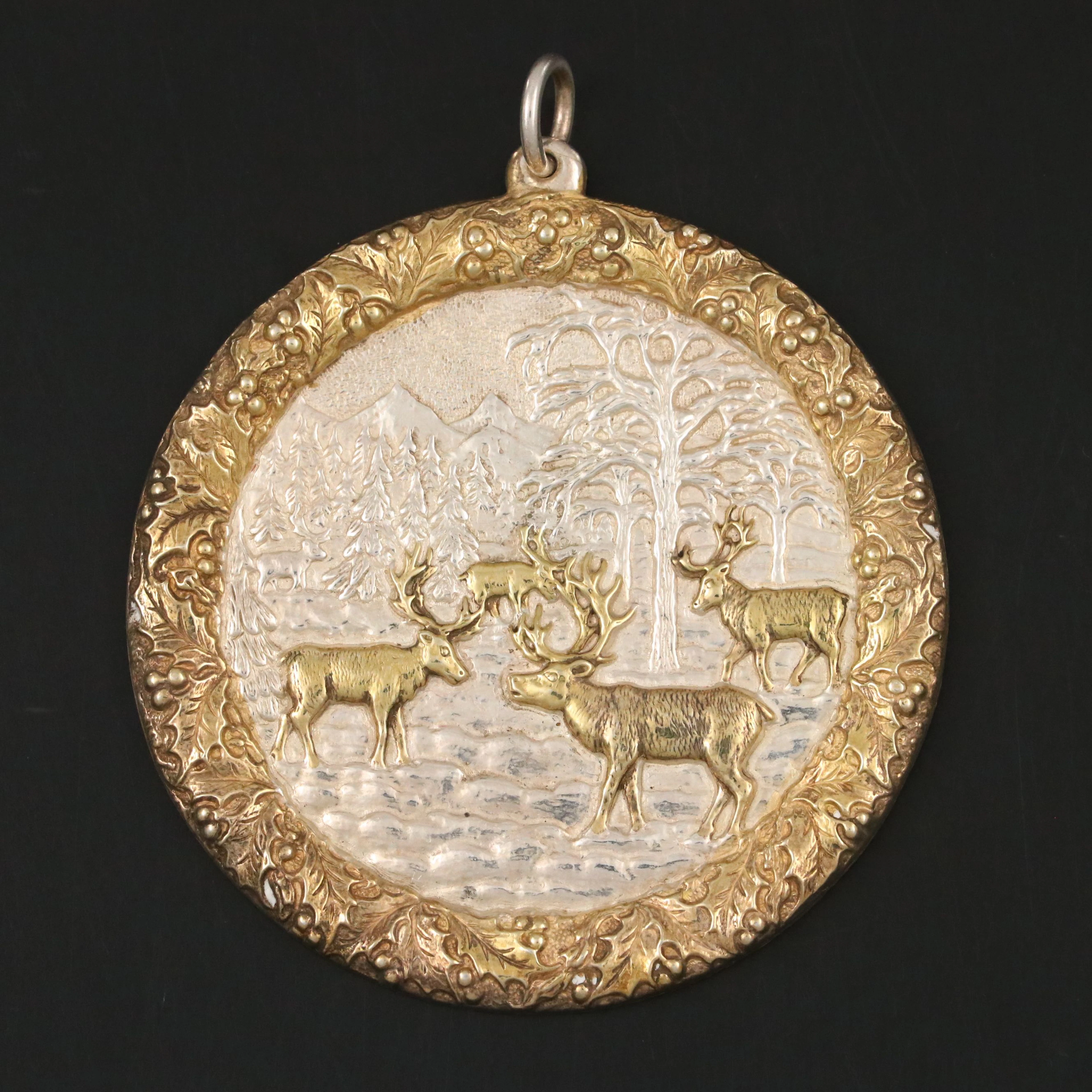 Buccellati Italian Sterling Silver Reindeer Christmas Ornament, 2005