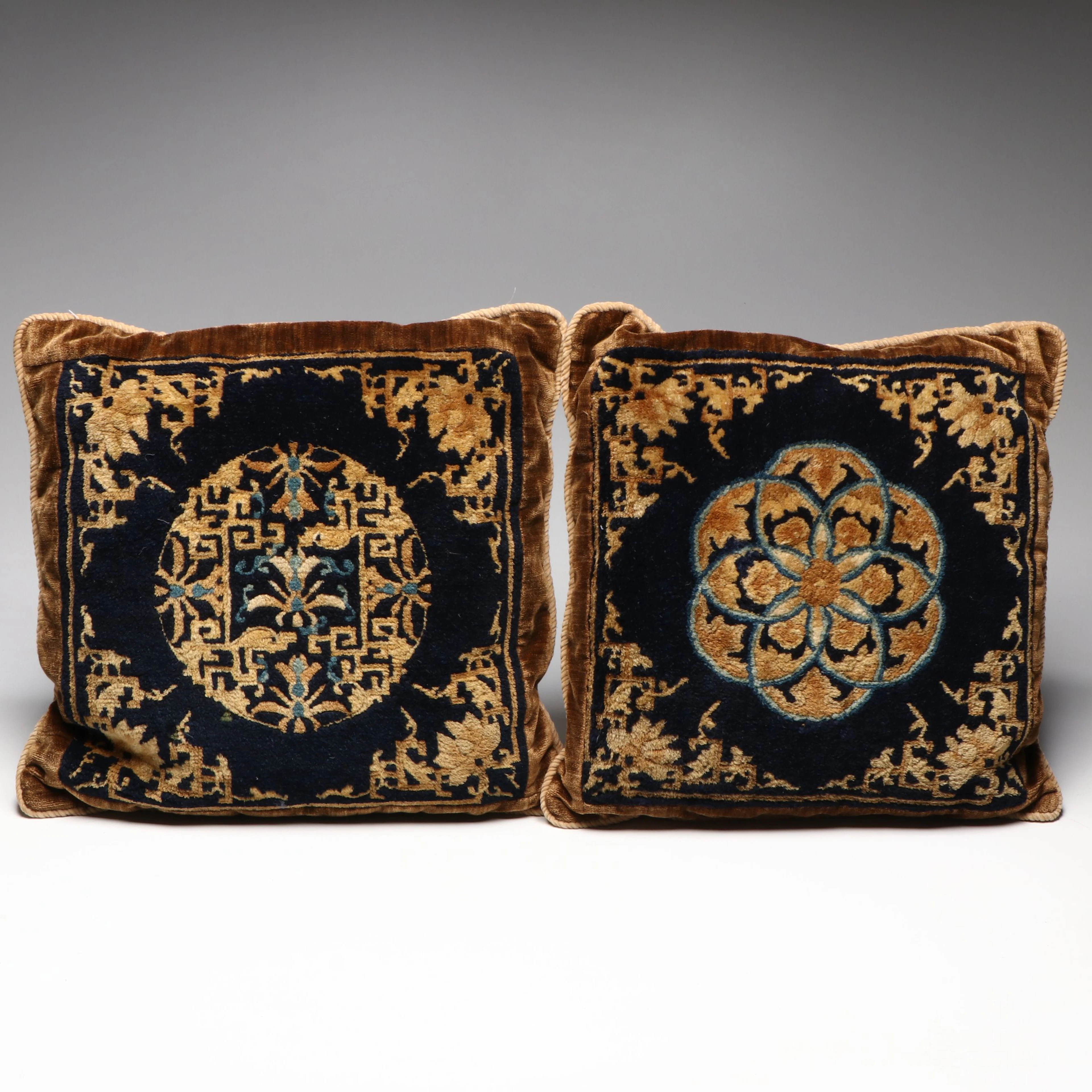 Antique Chinese Rug Accent Throw Pillows