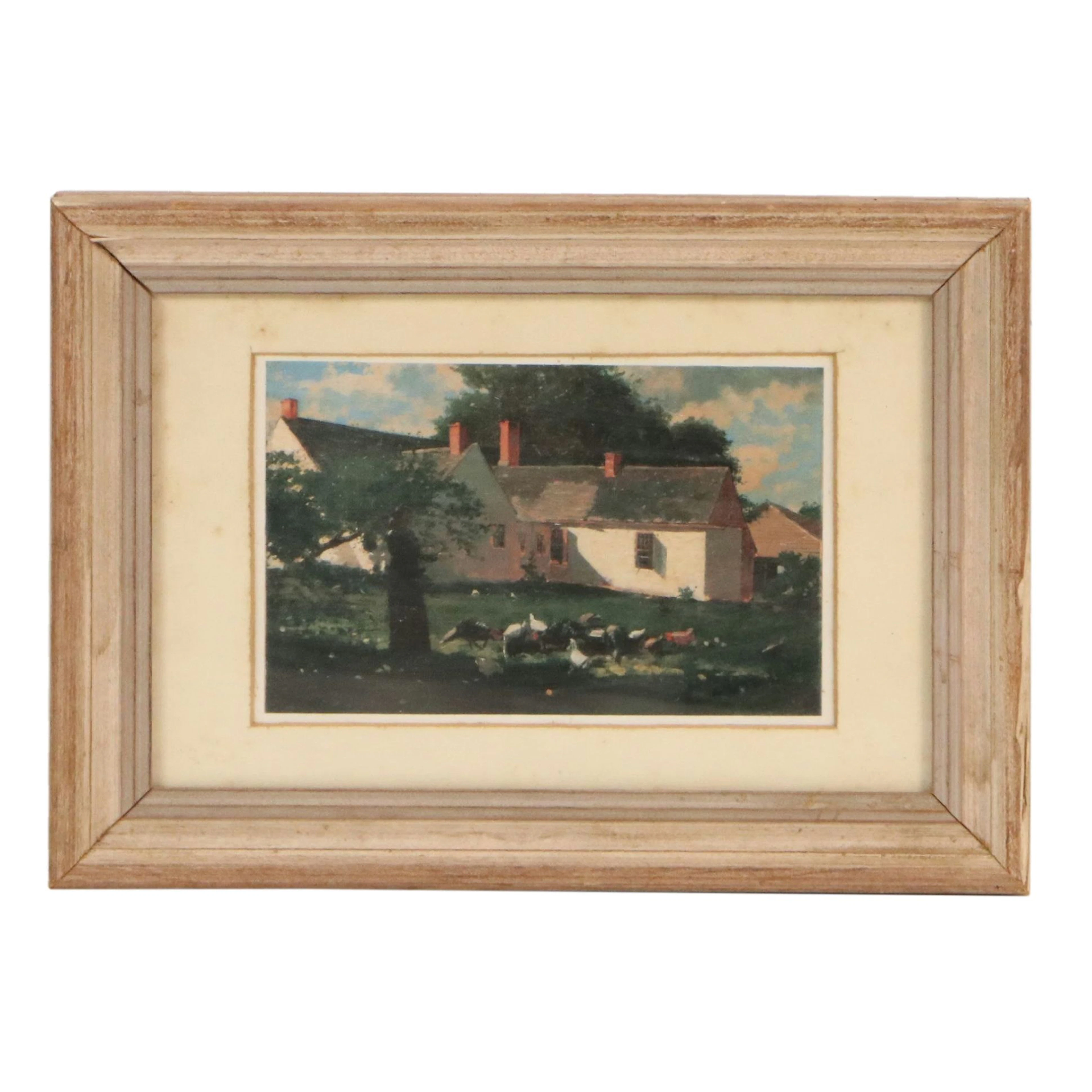 Offset Lithograph After Winslow Homer "Farmyard Scene"