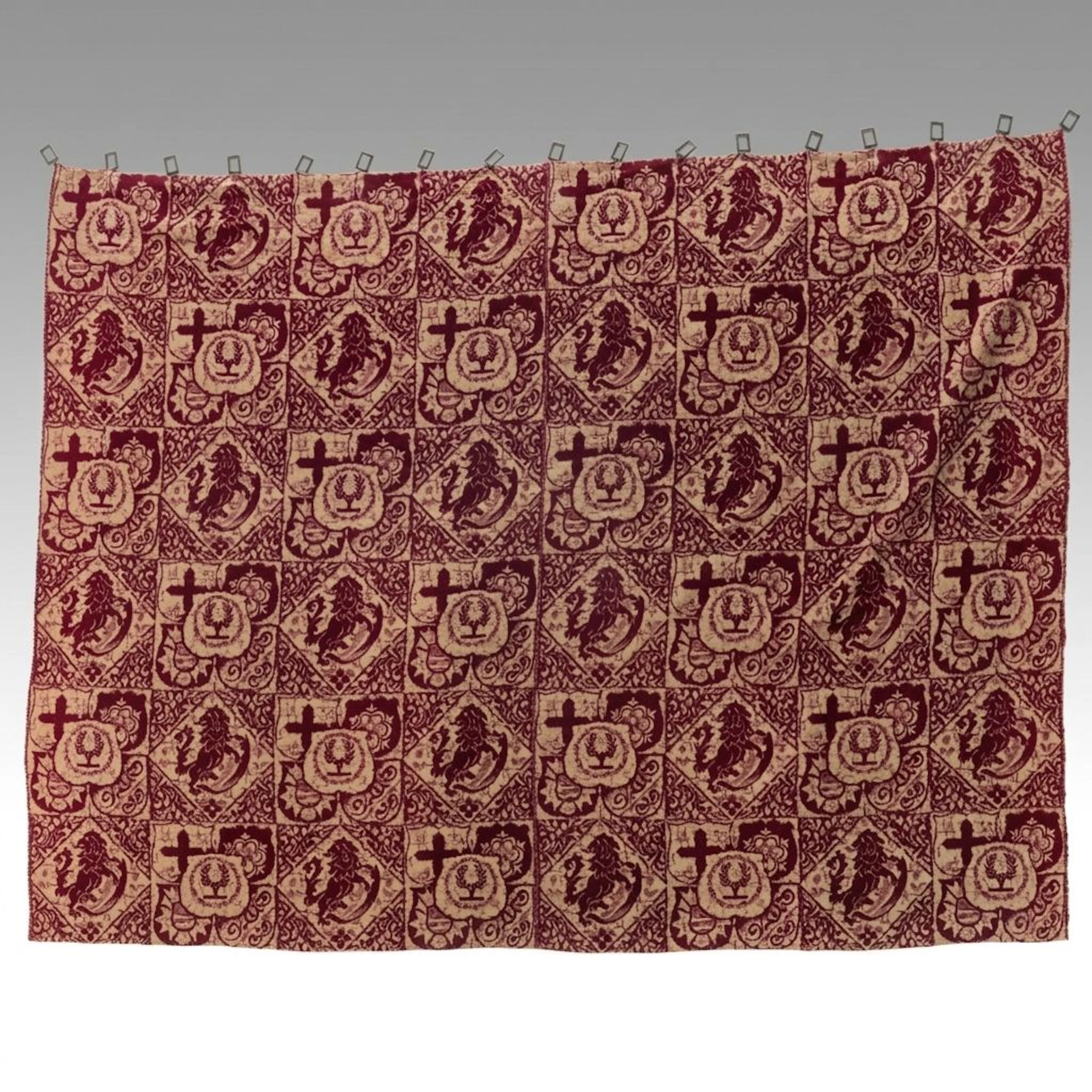 Continental European Cisele Velvet Joined Panel, Ca. 1800s