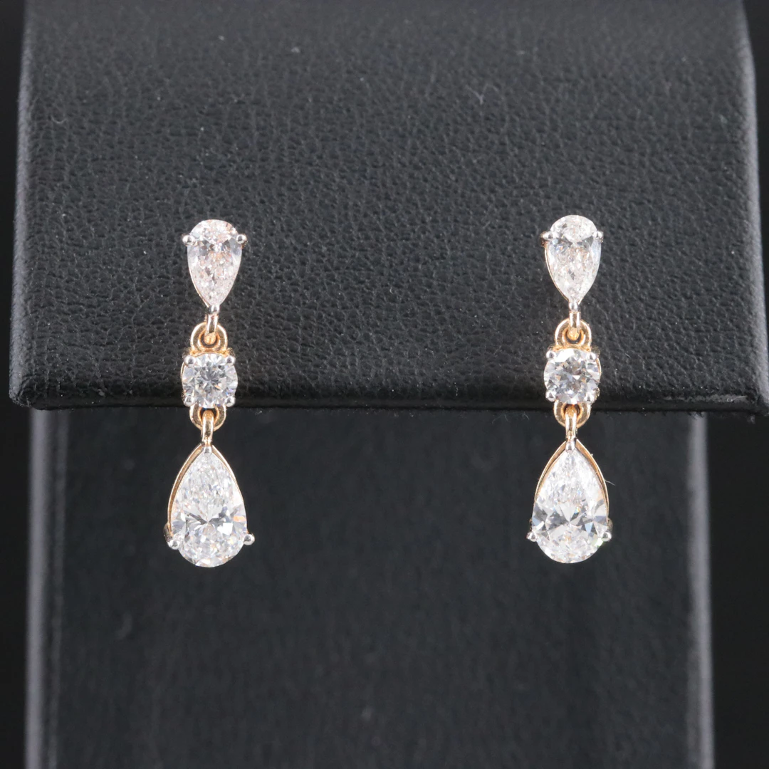 14K 1.32 CTW Lab Grown Diamond Earrings