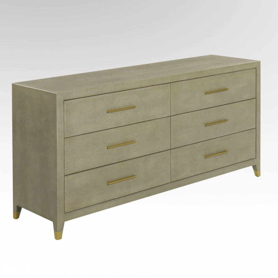Restoration Hardware "Graydon" Shagreen Leather Finished Dresser, 2023
