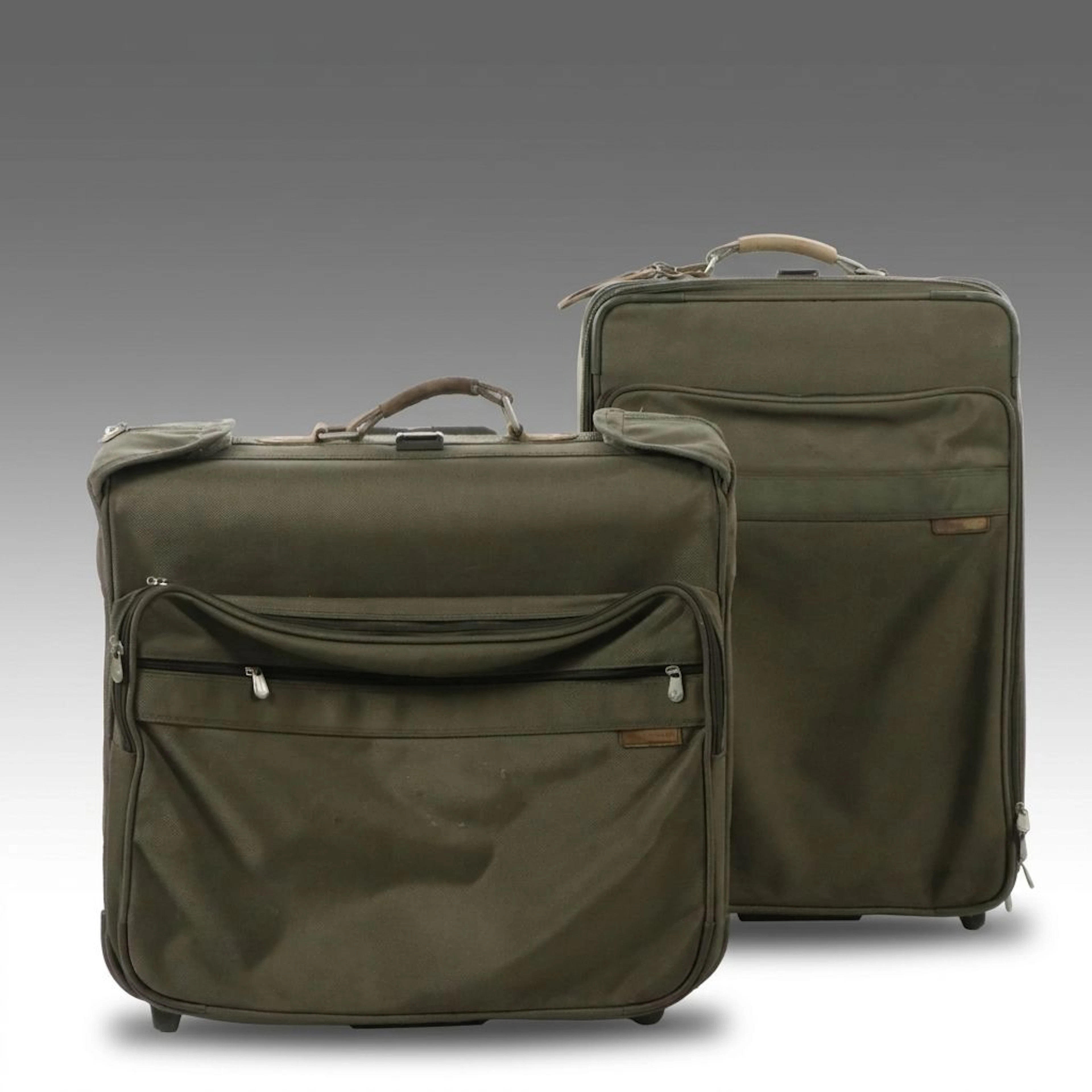 Briggs & Riley Rolling Suitcase Luggage Set in Olive Green Canvas