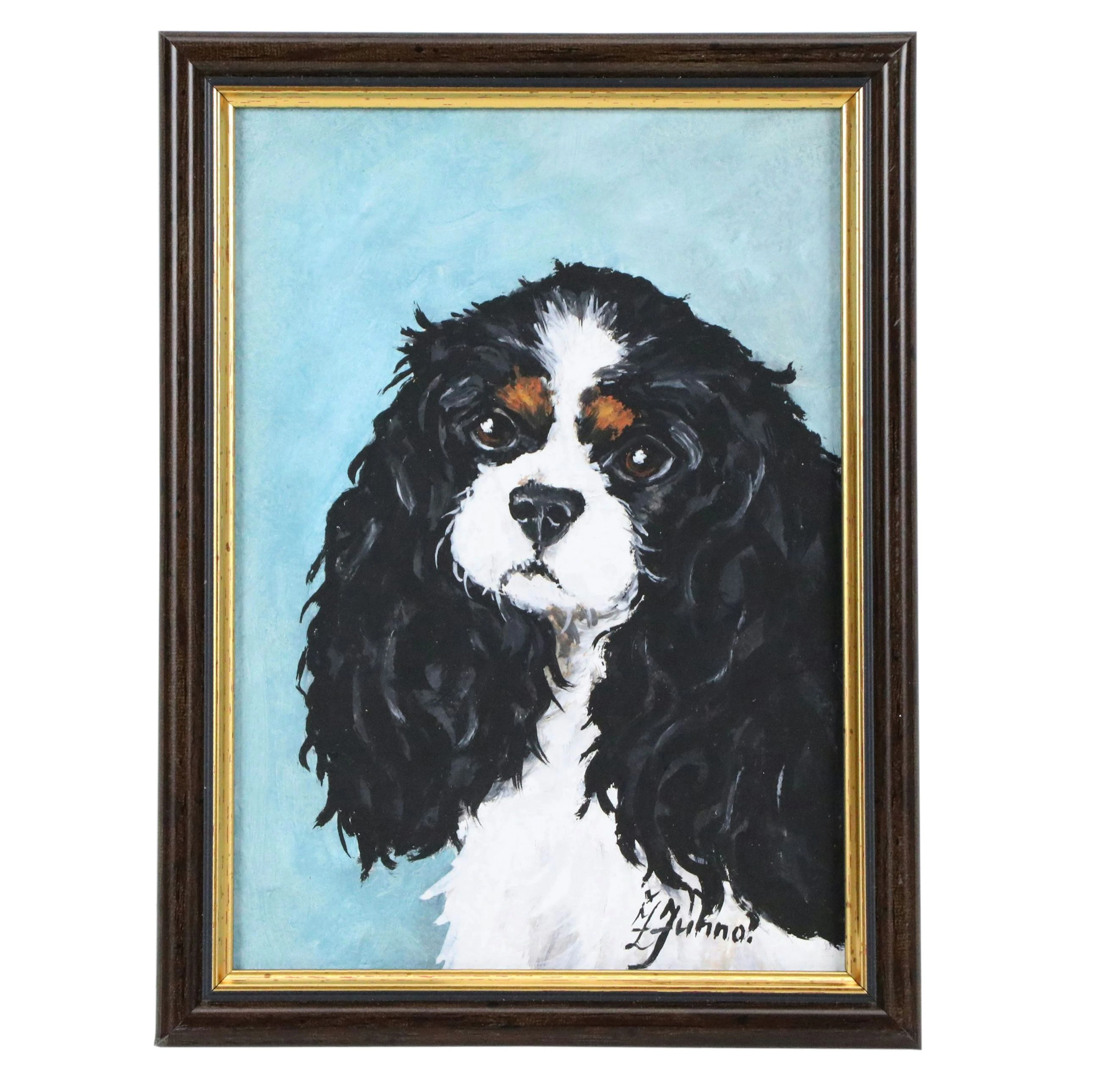 Zanna Juhno Oil Painting of King Charles Spaniel, 21st Century