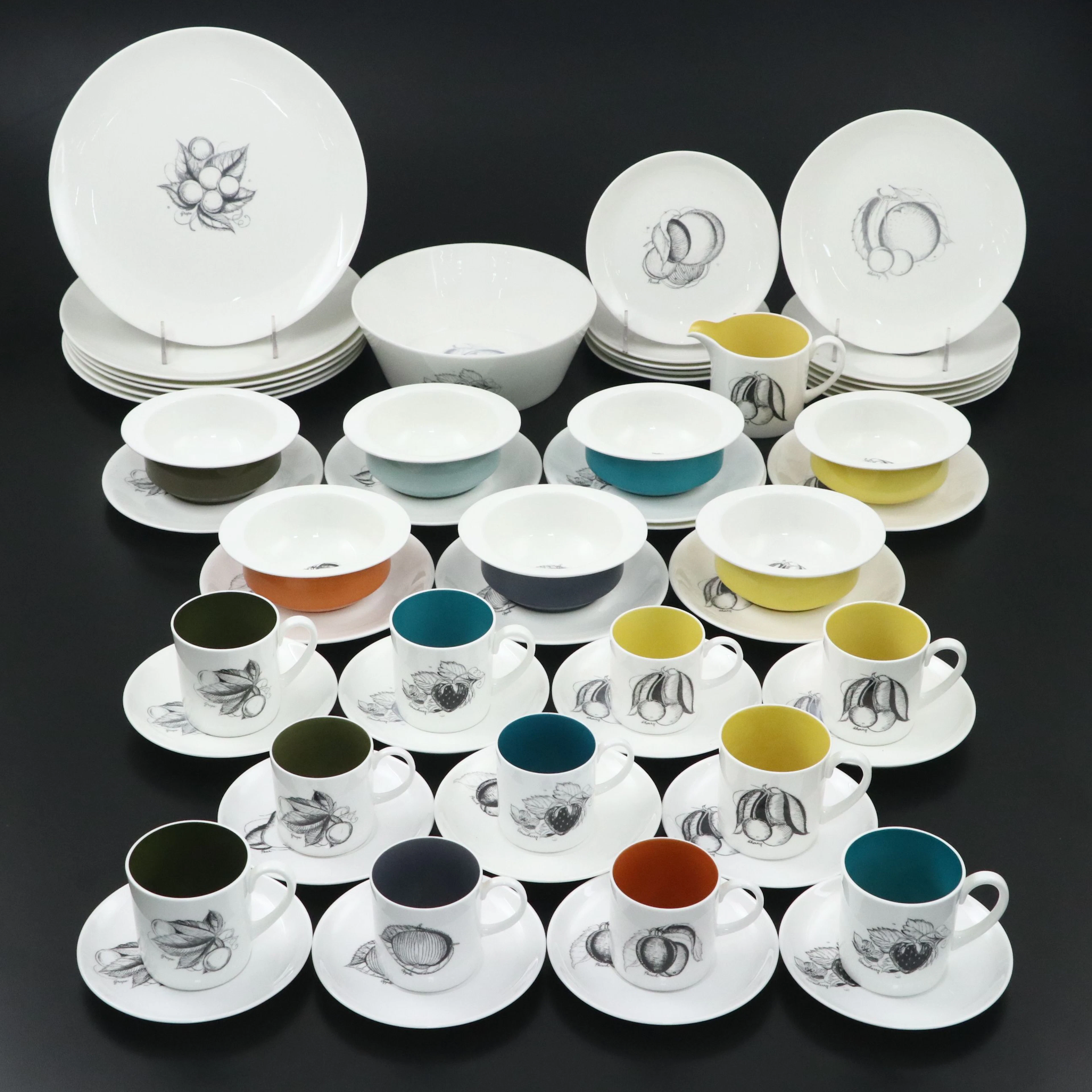 Wedgwood Bone China "Black Fruit" Dinnerware