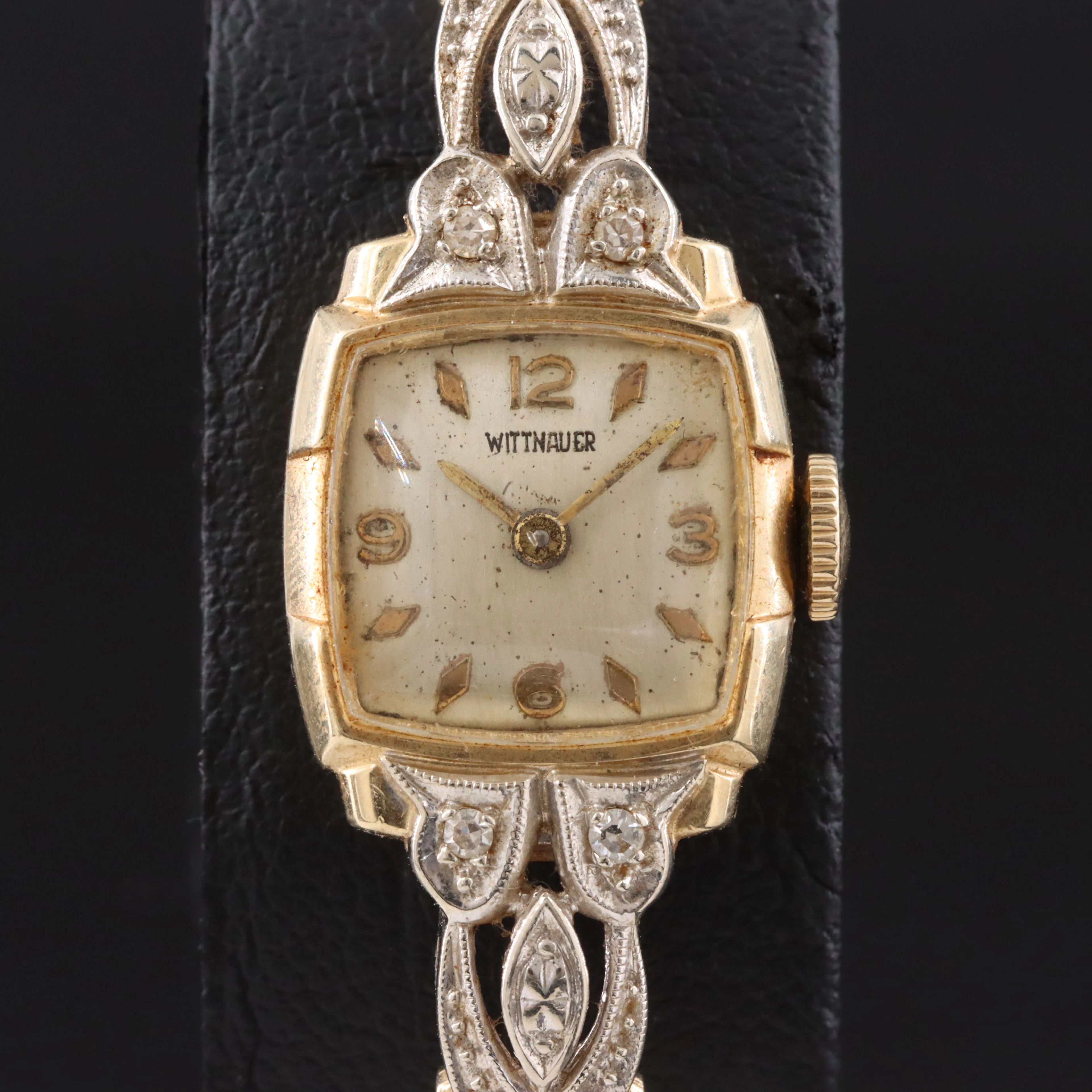 14K Wittnauer Diamond Stem Wind Watch