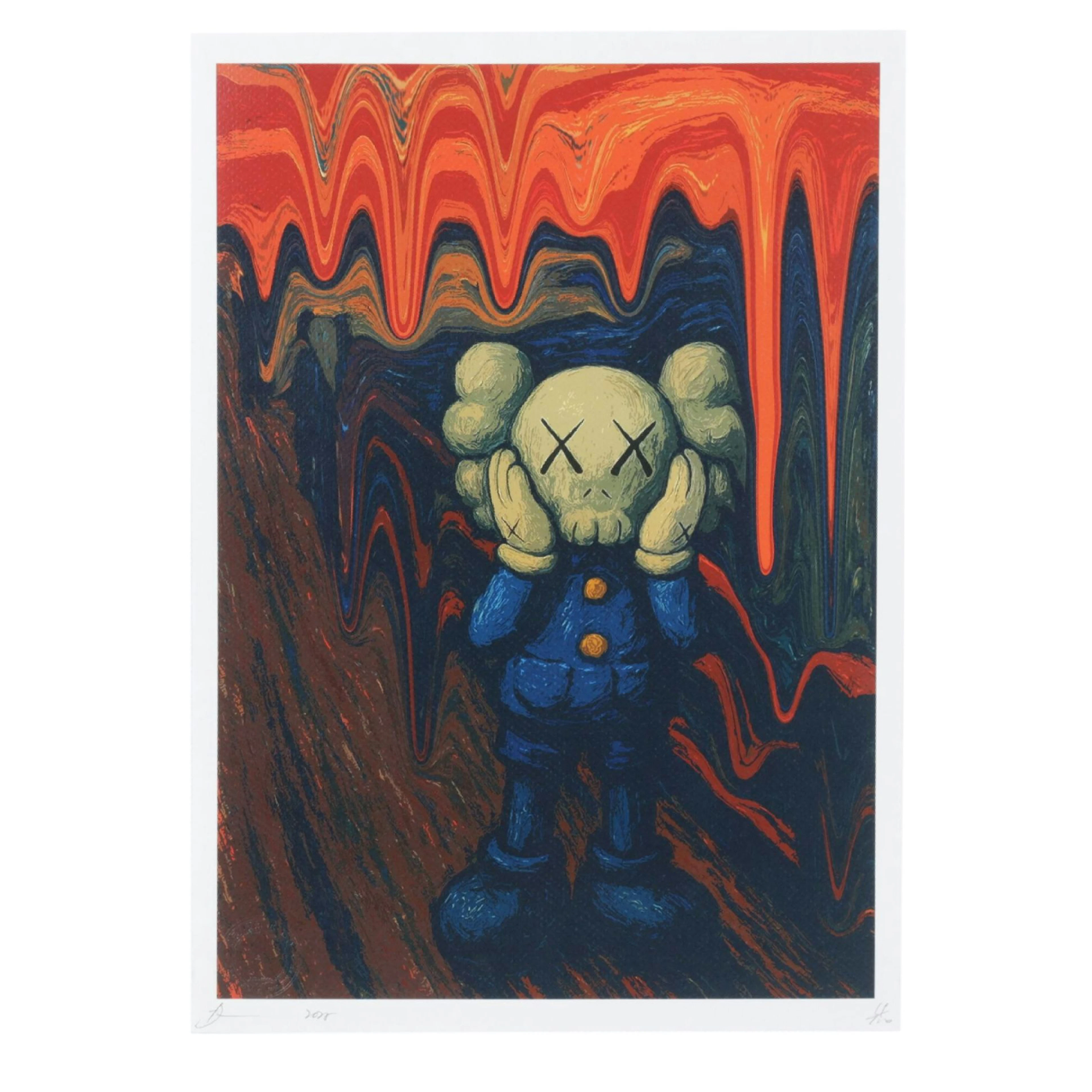 Death NYC Pop Art Digital Print Homage to Kaws X "The Scream", 2025