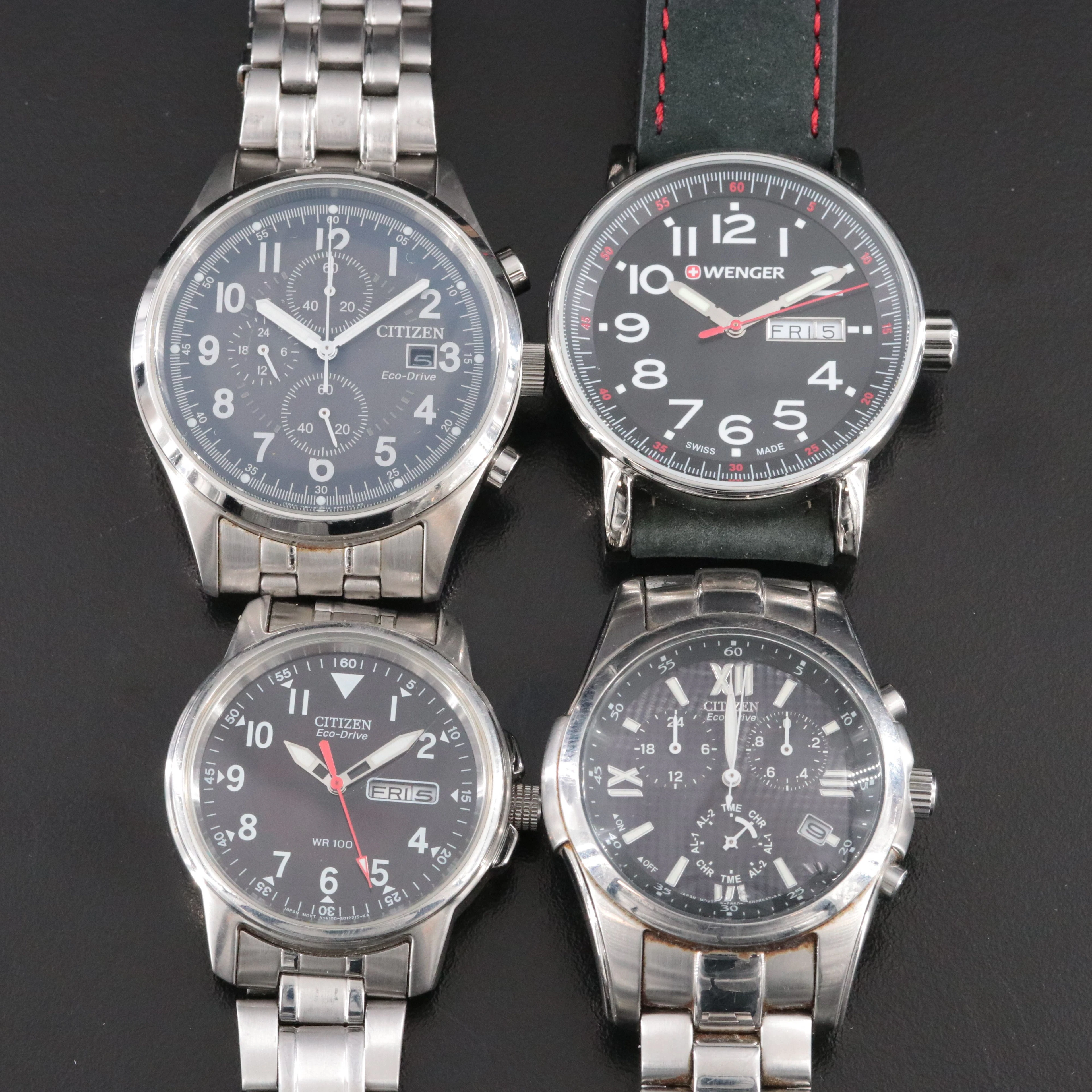 Citizen Eco-Drive and Wenger Attitude Stainless Steel Watch Collection
