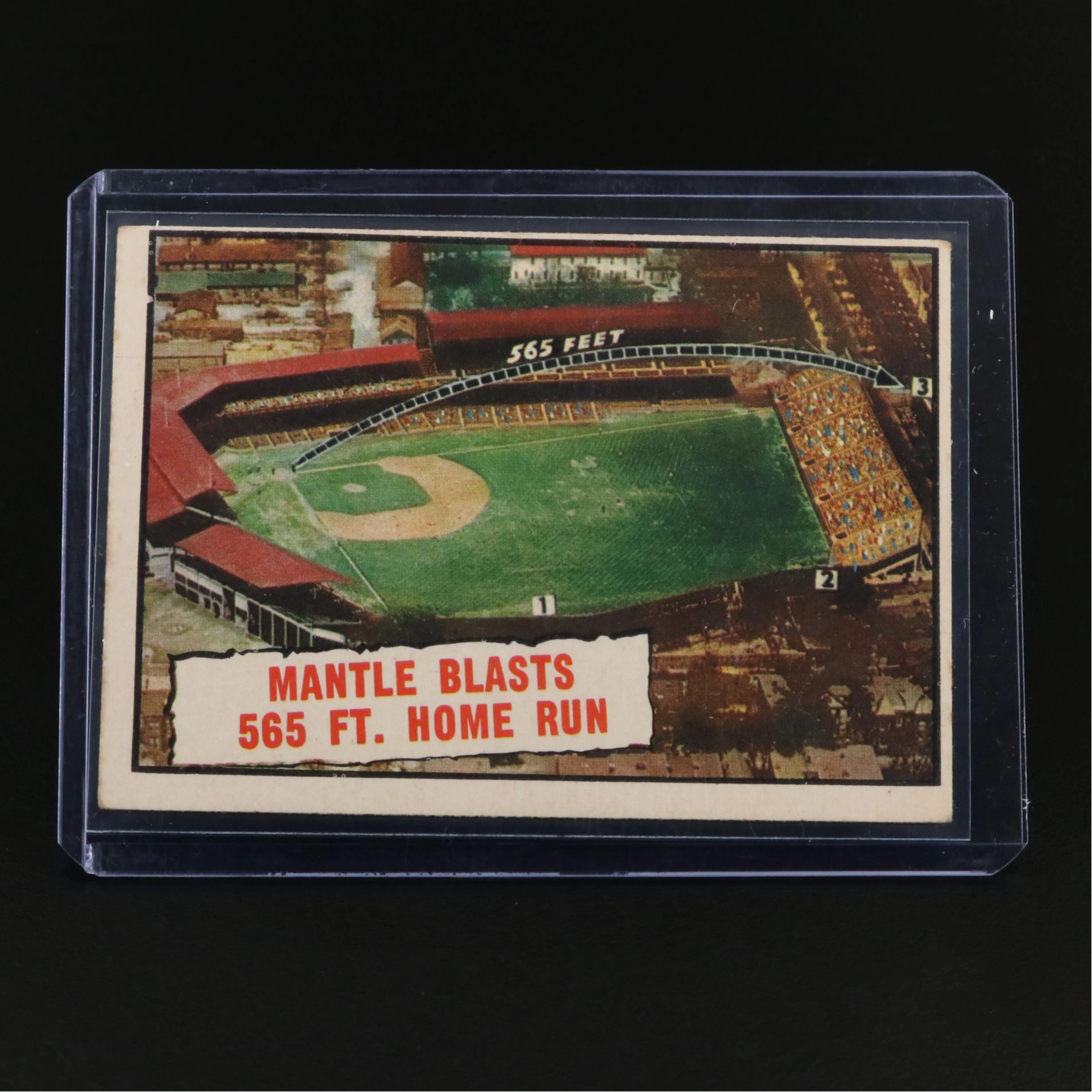 1961 Topps Mickey Mantle Baseball Thrills Card