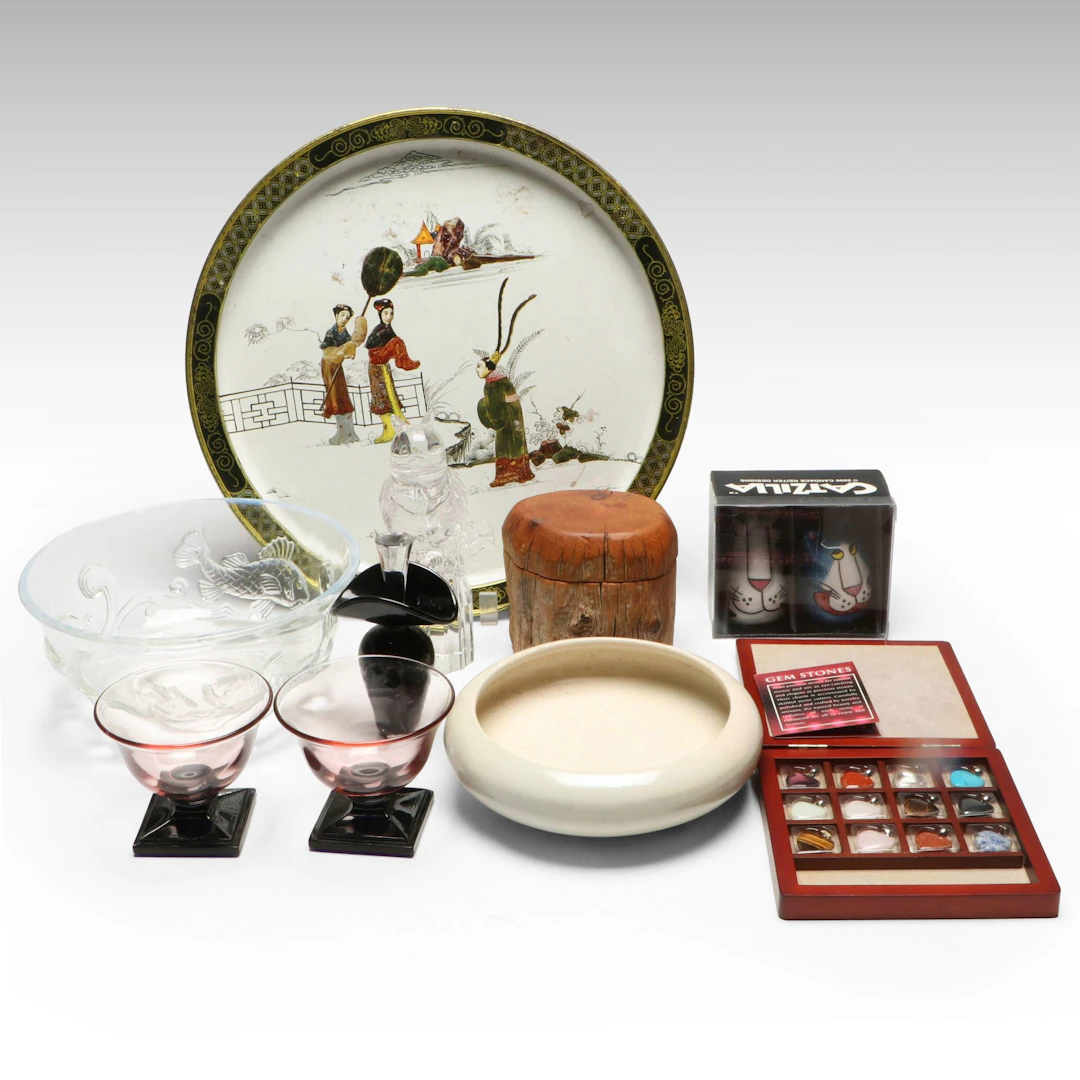Art Deco Style Glass Perfume Bottles and Other Decor