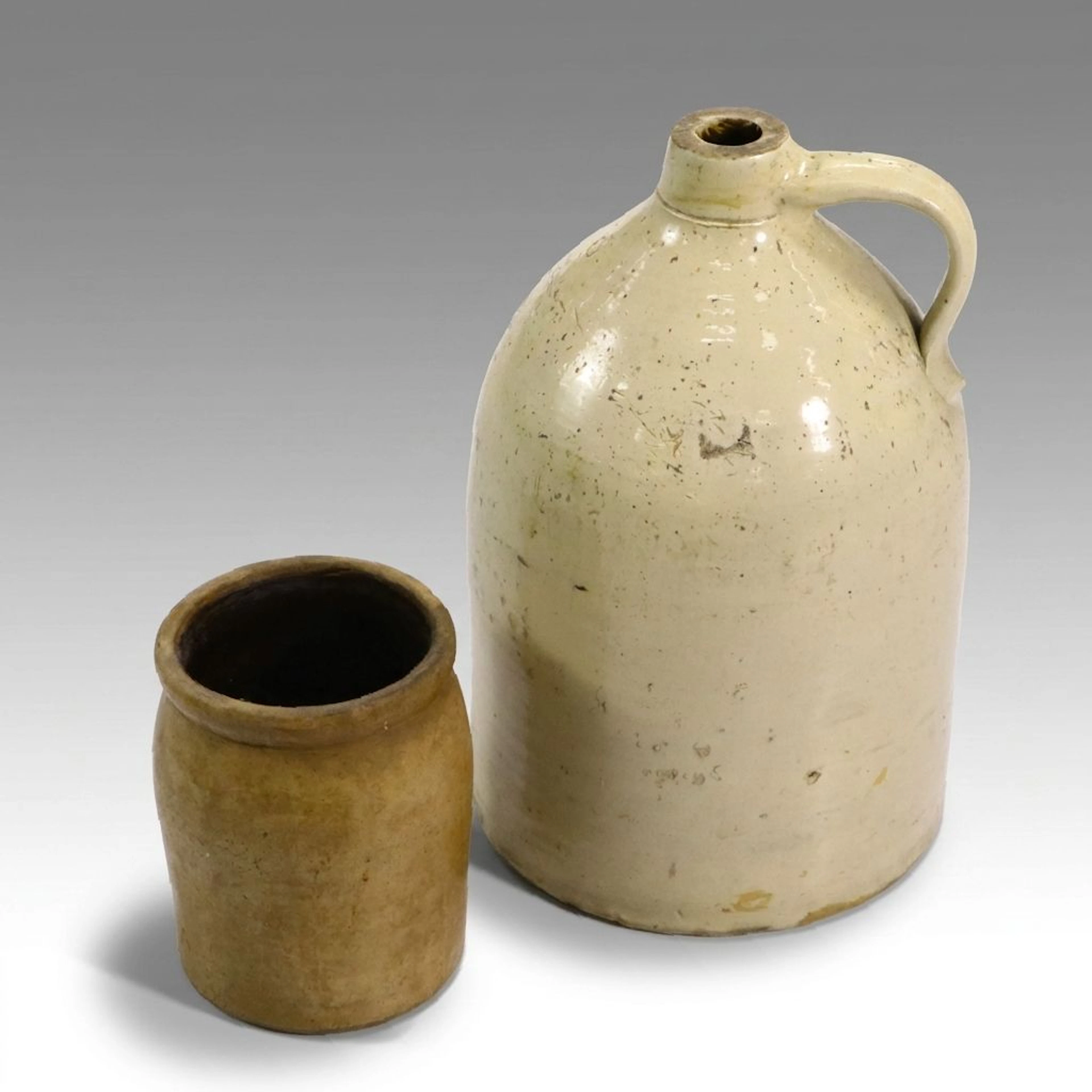 Flemington Stoneware Co. 5-Gallon Ceramic Jug with Crock, Late 19th C.