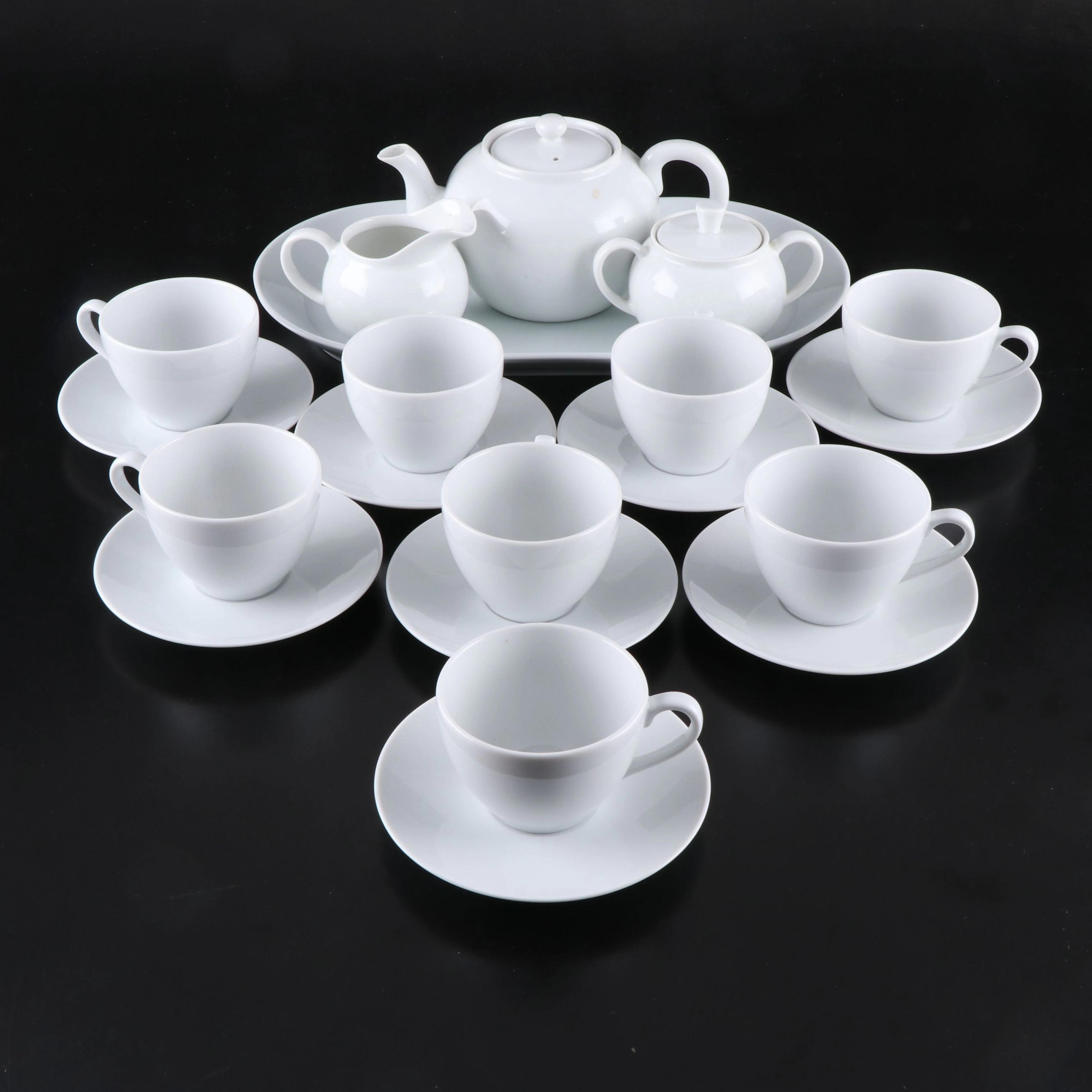 IKEA, Arzberg and Other White Ceramic Tea Set, Early 21st Century