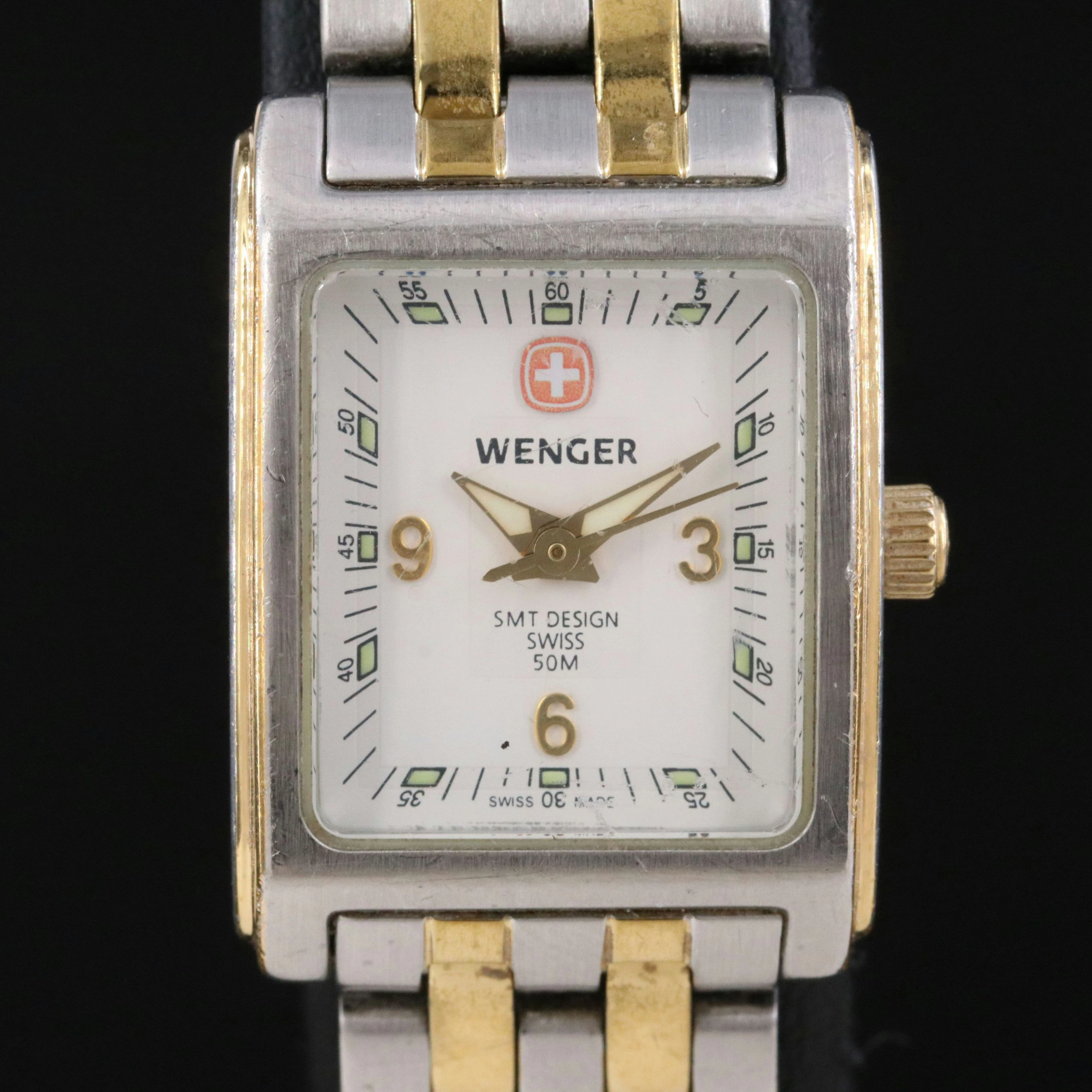 Wenger Swiss Two Tone Classic Field Line Tank Style Quartz Watch