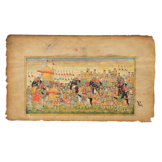 Antique Indian Miniature Album Leaf Painting, 19th Century or Earlier